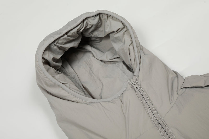 Asymmetric Zipper Hooded Puffer Jacket | Streetwear Insulated