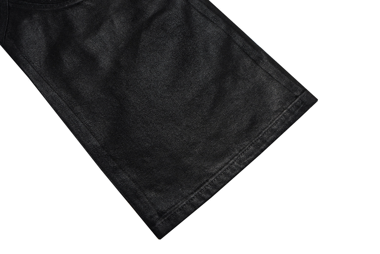 Omirad Curved-Stitch Leather-Effect Wide-Leg Pants
