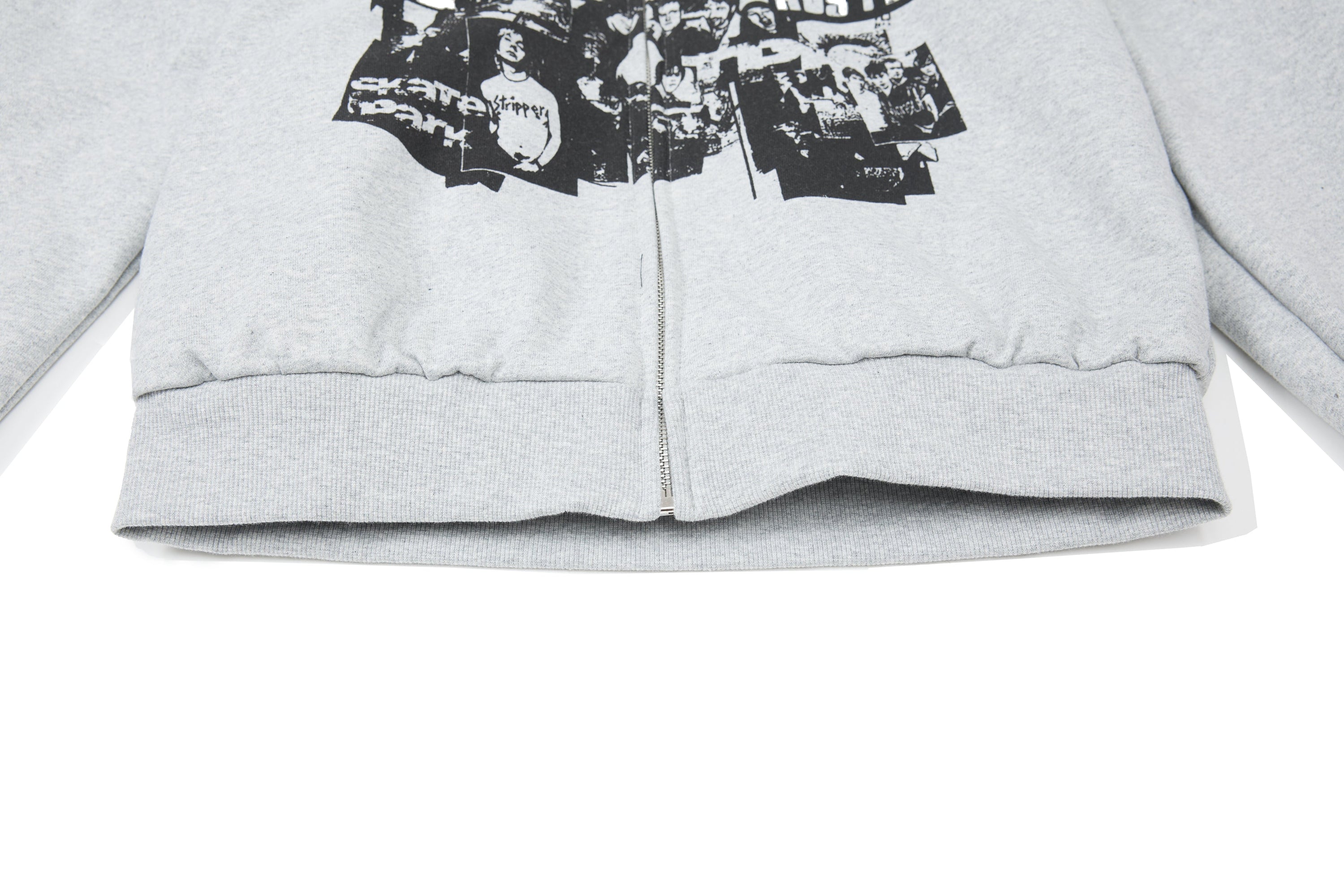 Retro Collage Print Zip-Up Hoodie | Punk Streetwear