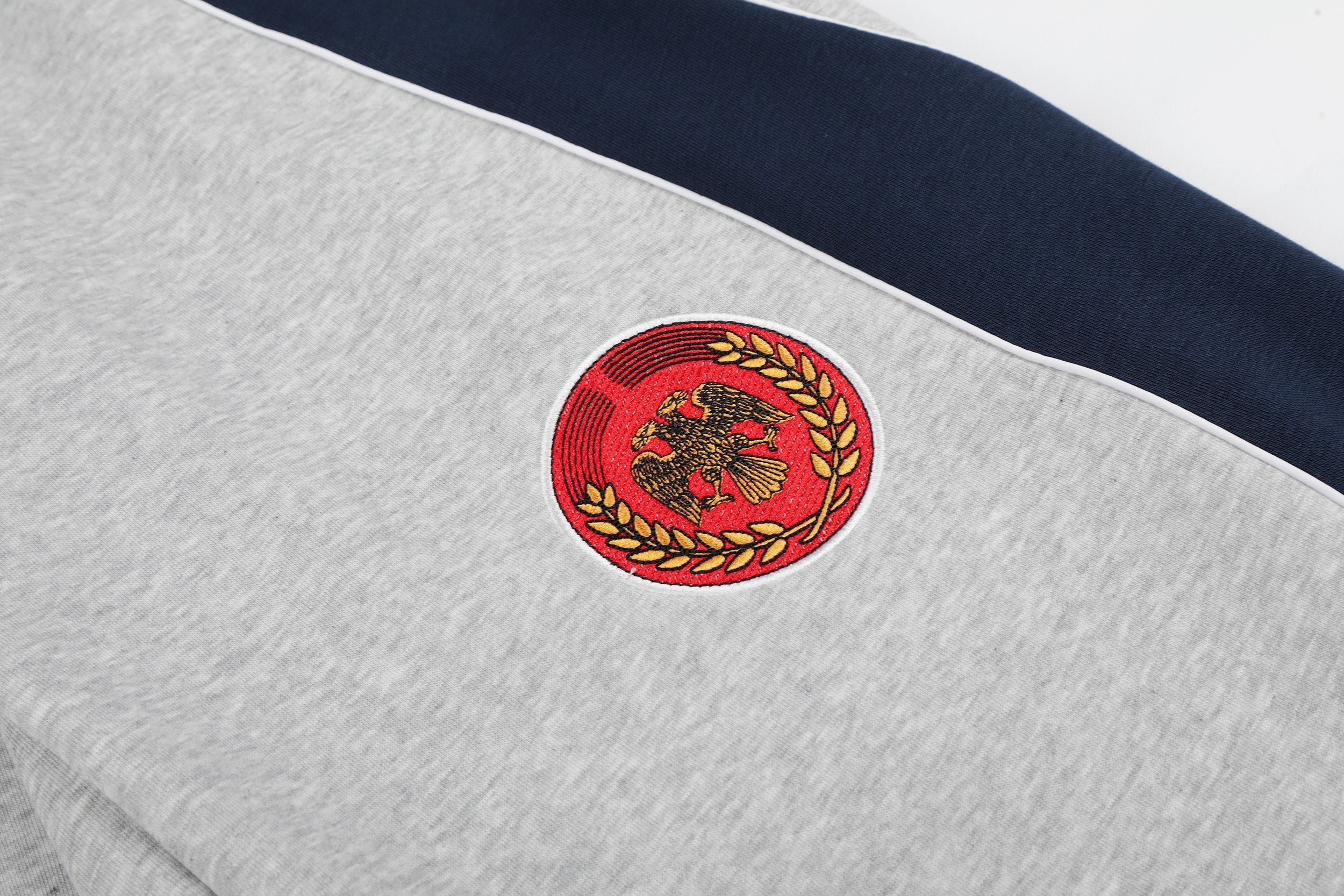 Retro Crest Panel Sweatpants | Oversized Wide Leg Streetwear