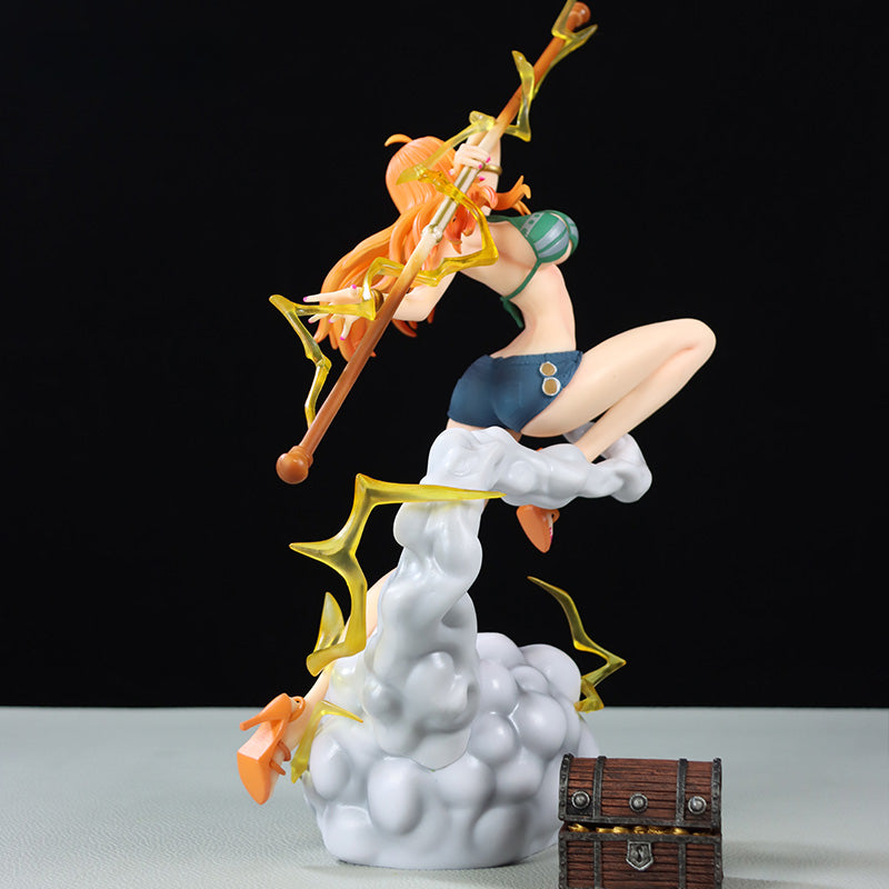 Nami Action Figurine – 28cm with Electric Sparks and Staff, Limited Edition – One Piece Collectible