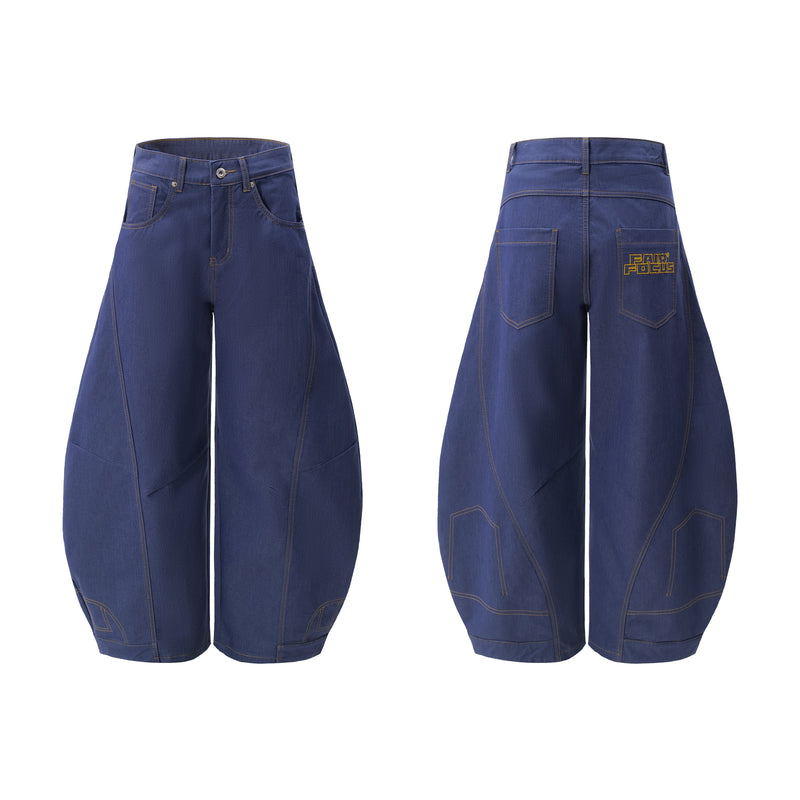 Omirad Curved Volume Wide-Leg Balloon Jeans | SEAKOFF