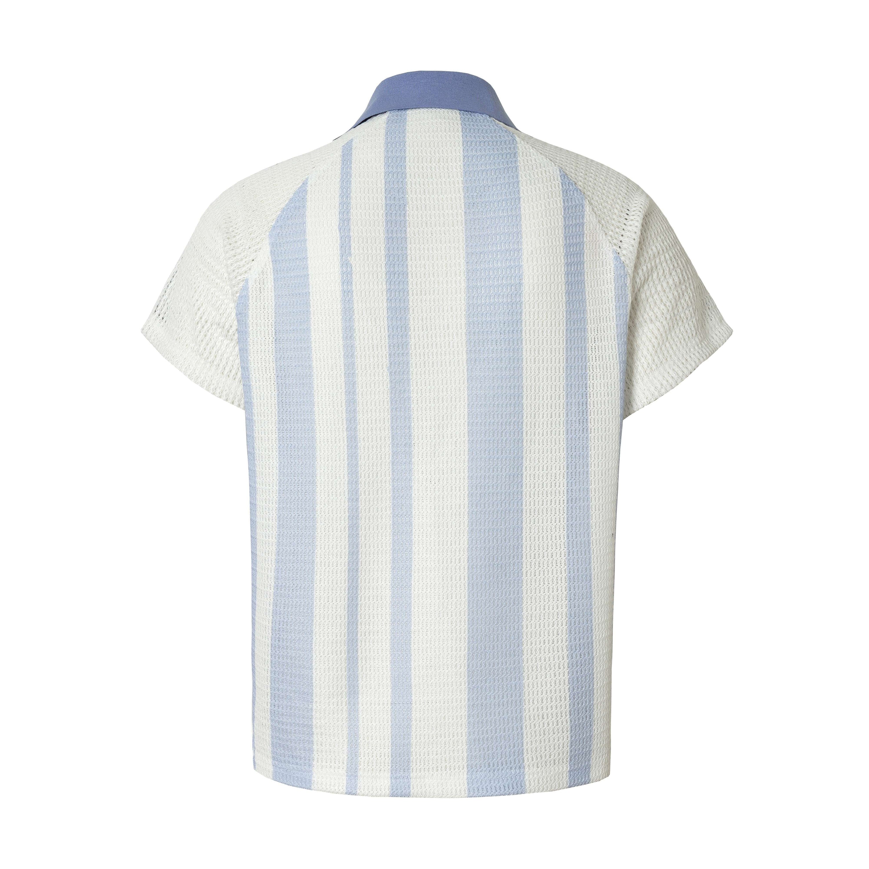 Omirad Good Dog Rugby Knit Tee – Striped Graphic Polo Shirt