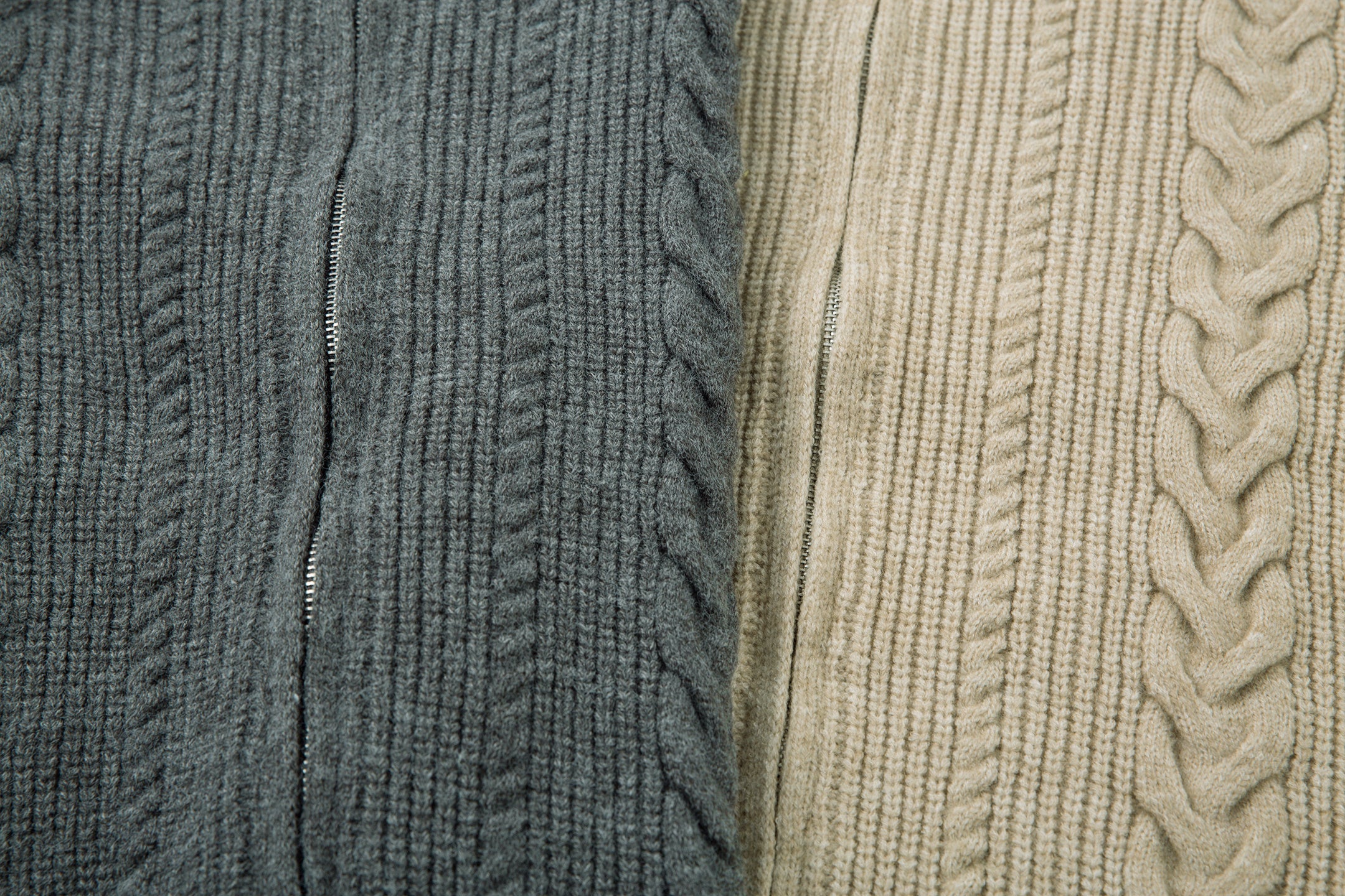 Cable Knit Zip-Up Sweater Jacket | Structured Knit Cardigan