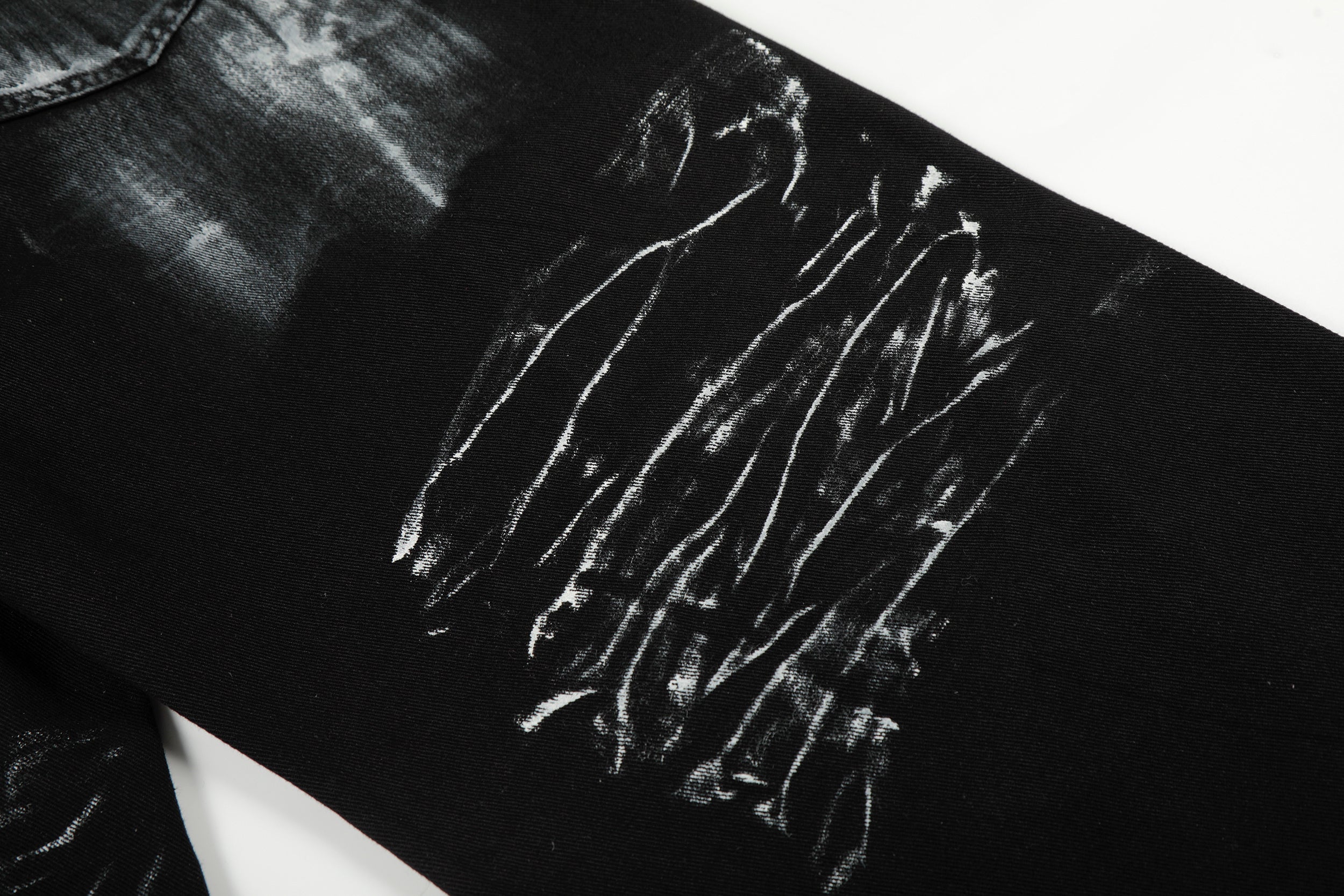 Star Brush-Stroke Wide-Leg Jeans | Artistic Streetwear Denim
