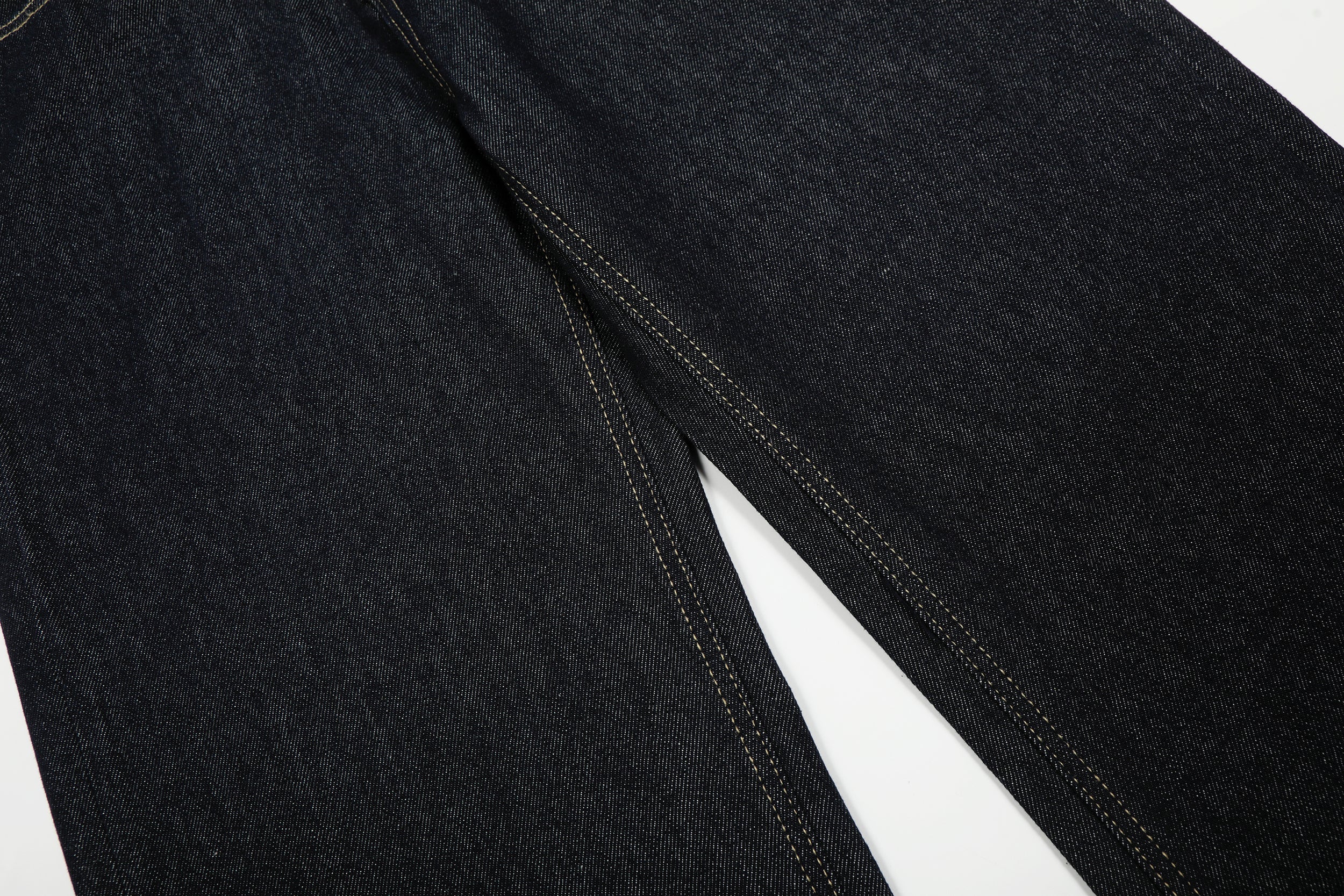 Contrast-Waist Cuffed Wide-Leg Jeans | Dark Wash Denim