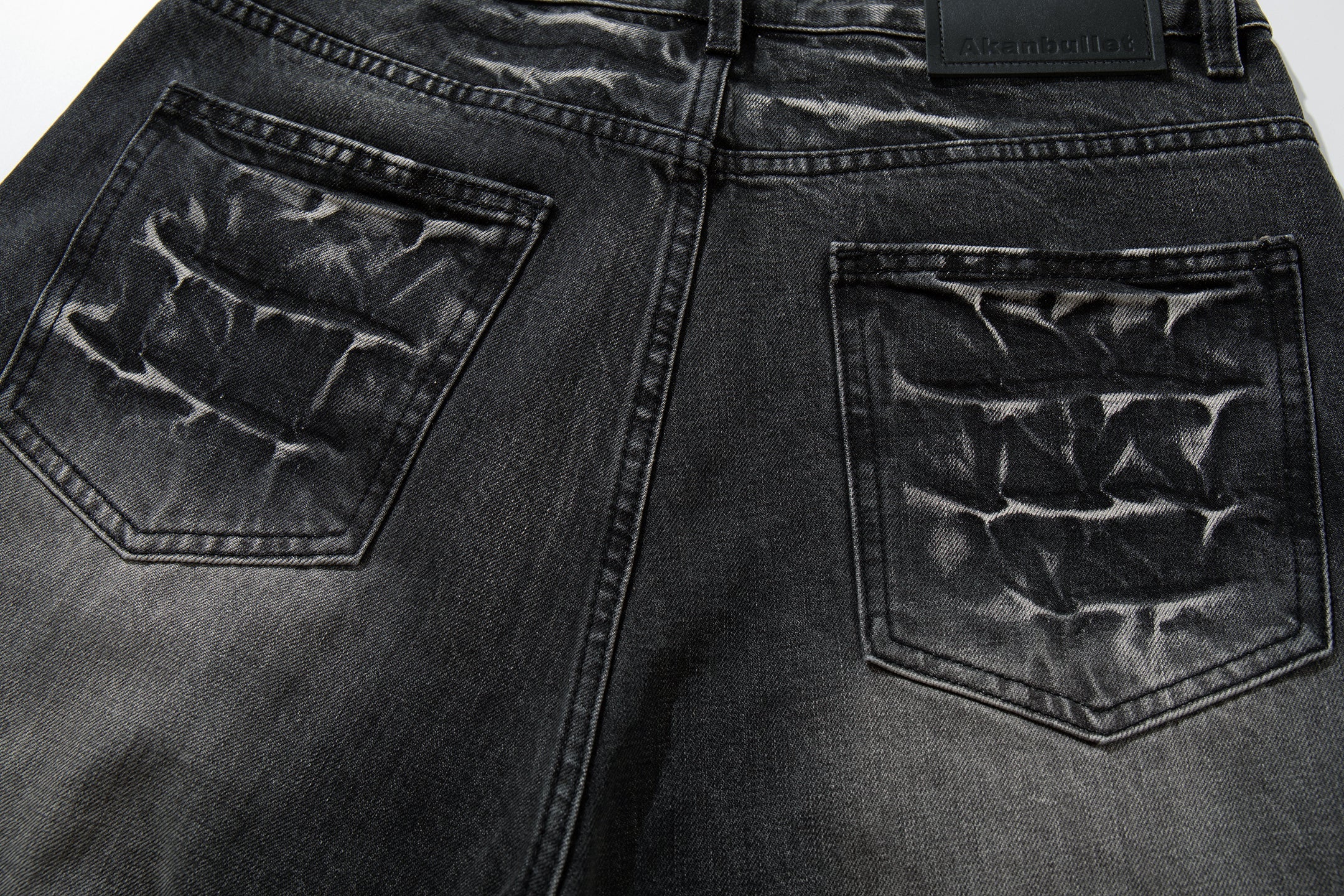 Omirad Cracked-Wash Wide-Leg Jeans | 100% Cotton Streetwear