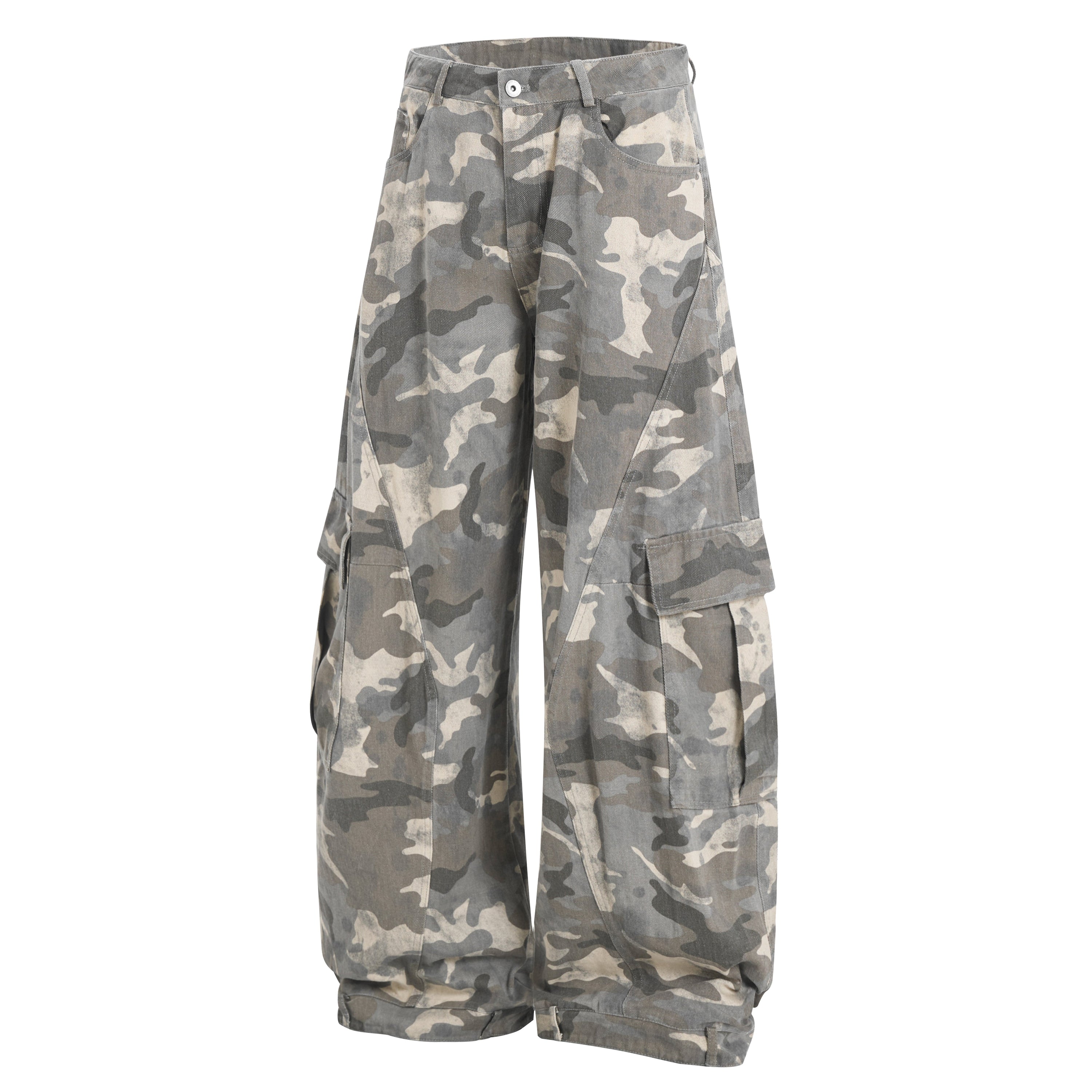 Camouflage Cargo Barrel Pants | Wide Leg Streetwear