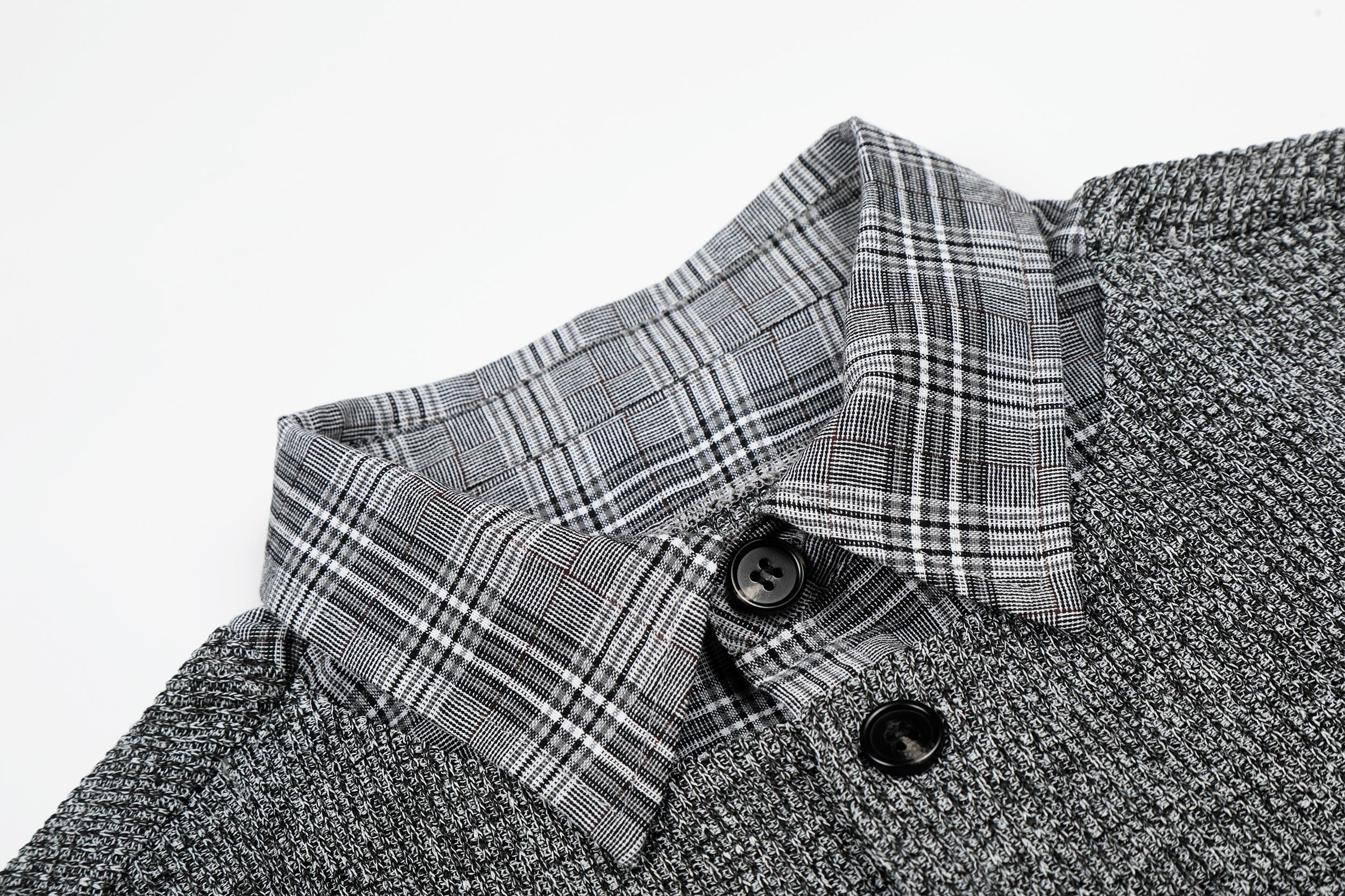 Omirad Layered Knit Check Shirt | Textured Cotton Streetwear