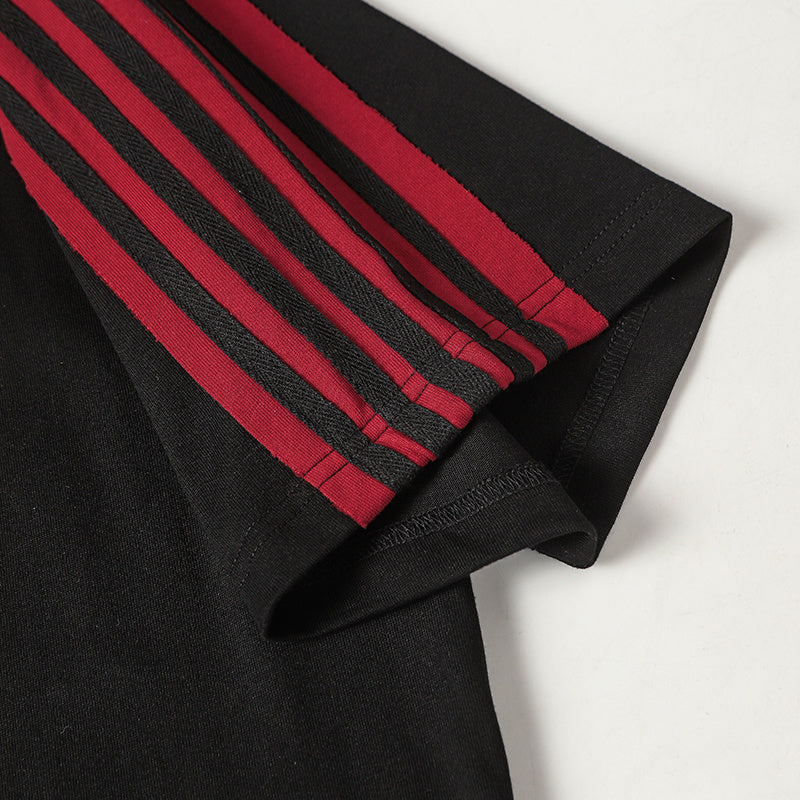Essential Triple Stripe Cotton Tee | Streetwear Basics