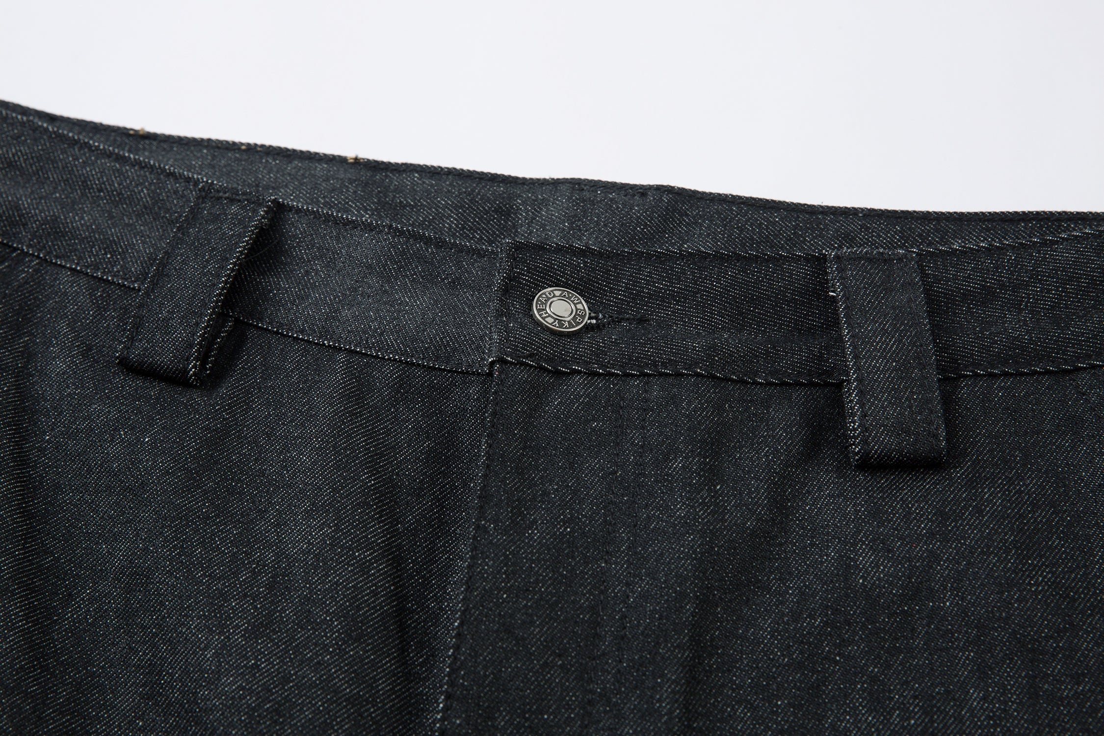 Structured Pleat Wide-Leg Dark Denim Pants | Omirad