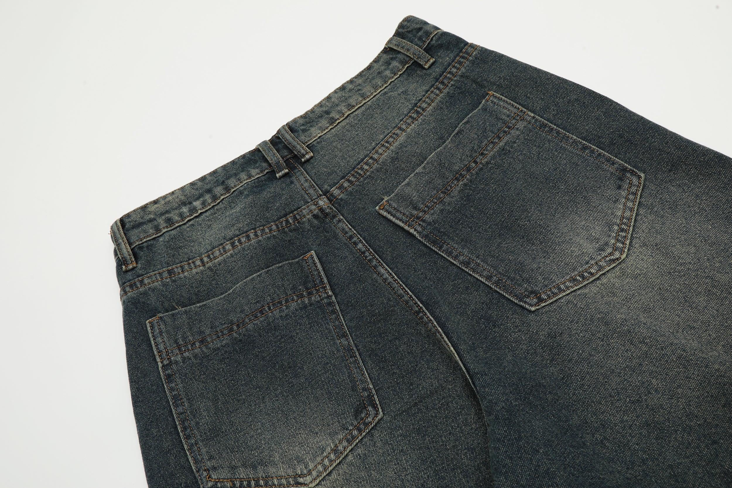 Omirad Vintage Wide-Leg Denim Shorts | Geometric Panel