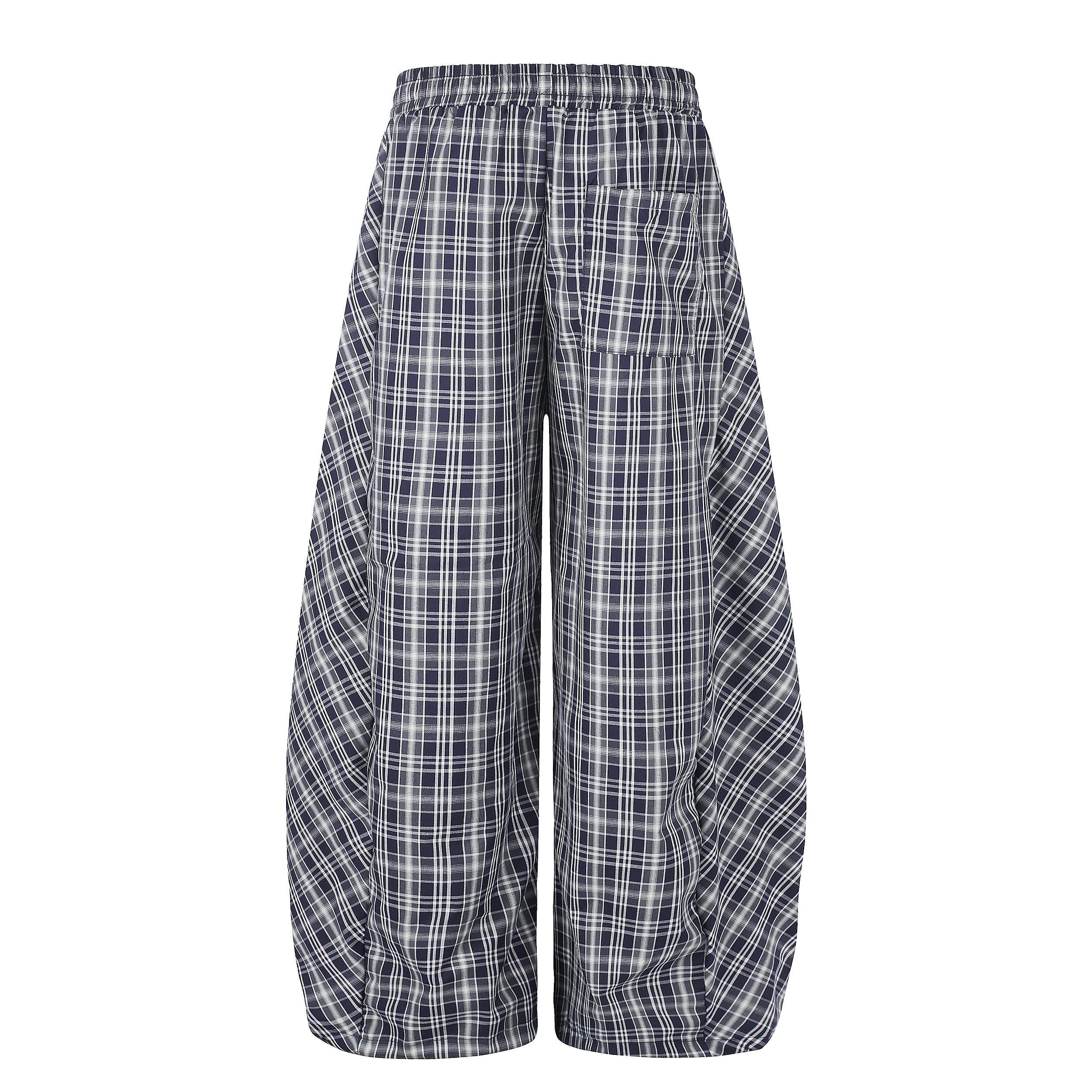 Omirad Plaid Balloon Wide-Leg Pants | Y2K Streetwear