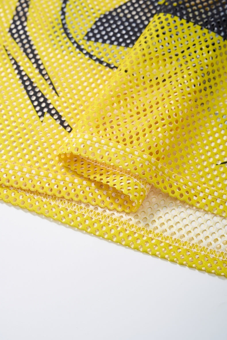 Omirad Glamorous 22 Mesh Jersey T-Shirt | Yellow Streetwear