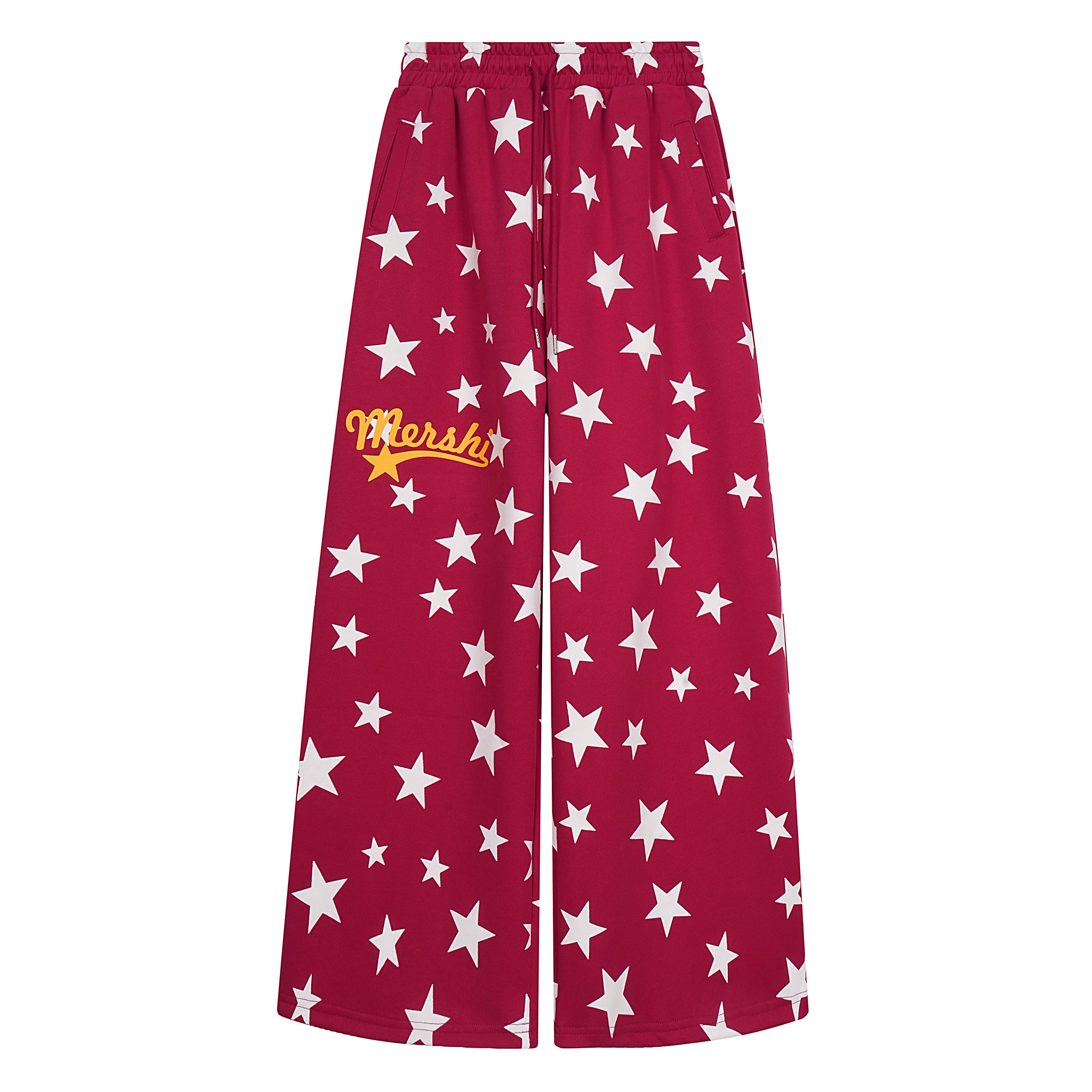 All-Over Star Print Wide-Leg Sweatpants | Streetwear Style