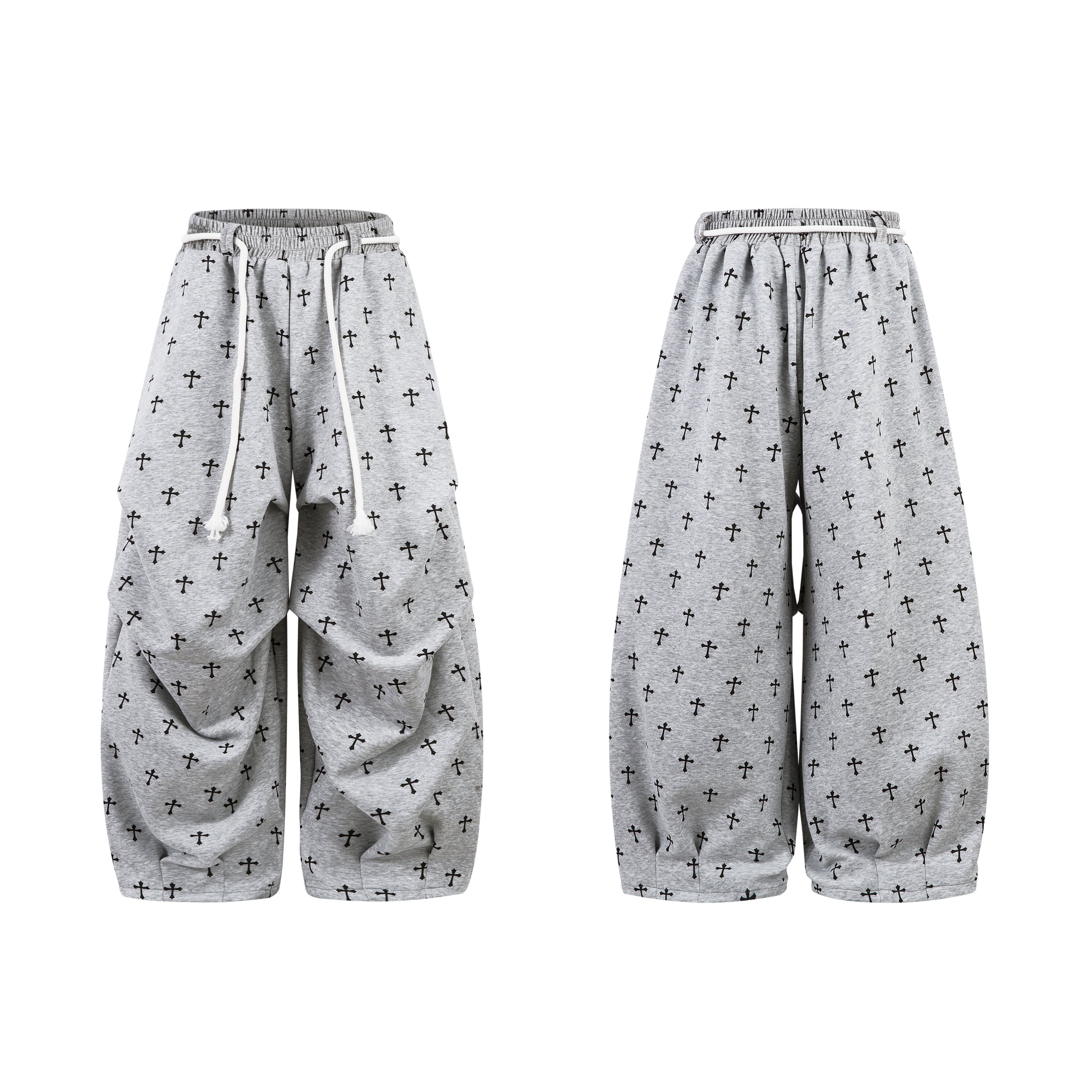 Omirad Cross Print Sweatpants | Gothic Streetwear Joggers