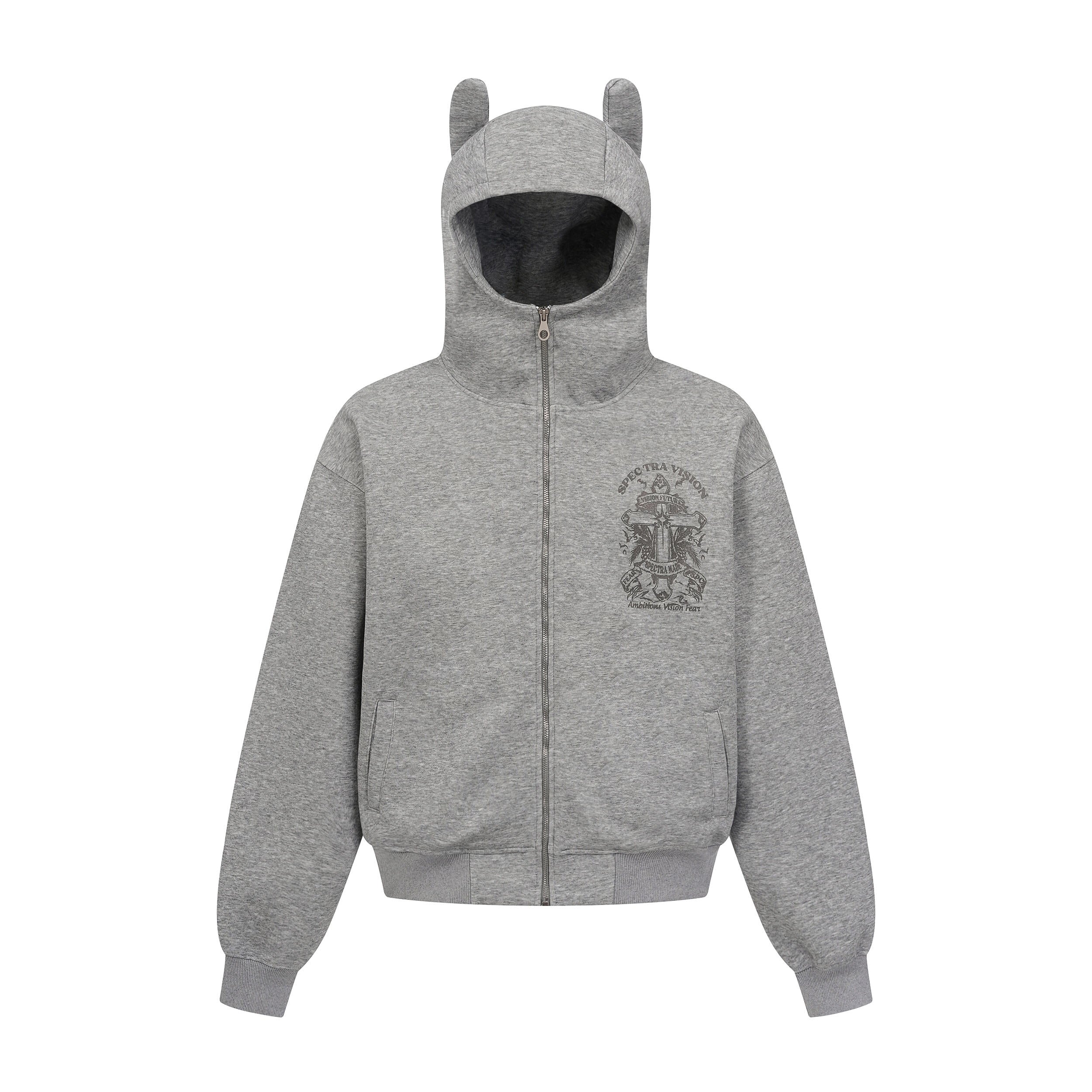 Devil-Horn Gothic Graphic Zip Hoodie | SEAKOFF – Seakoff