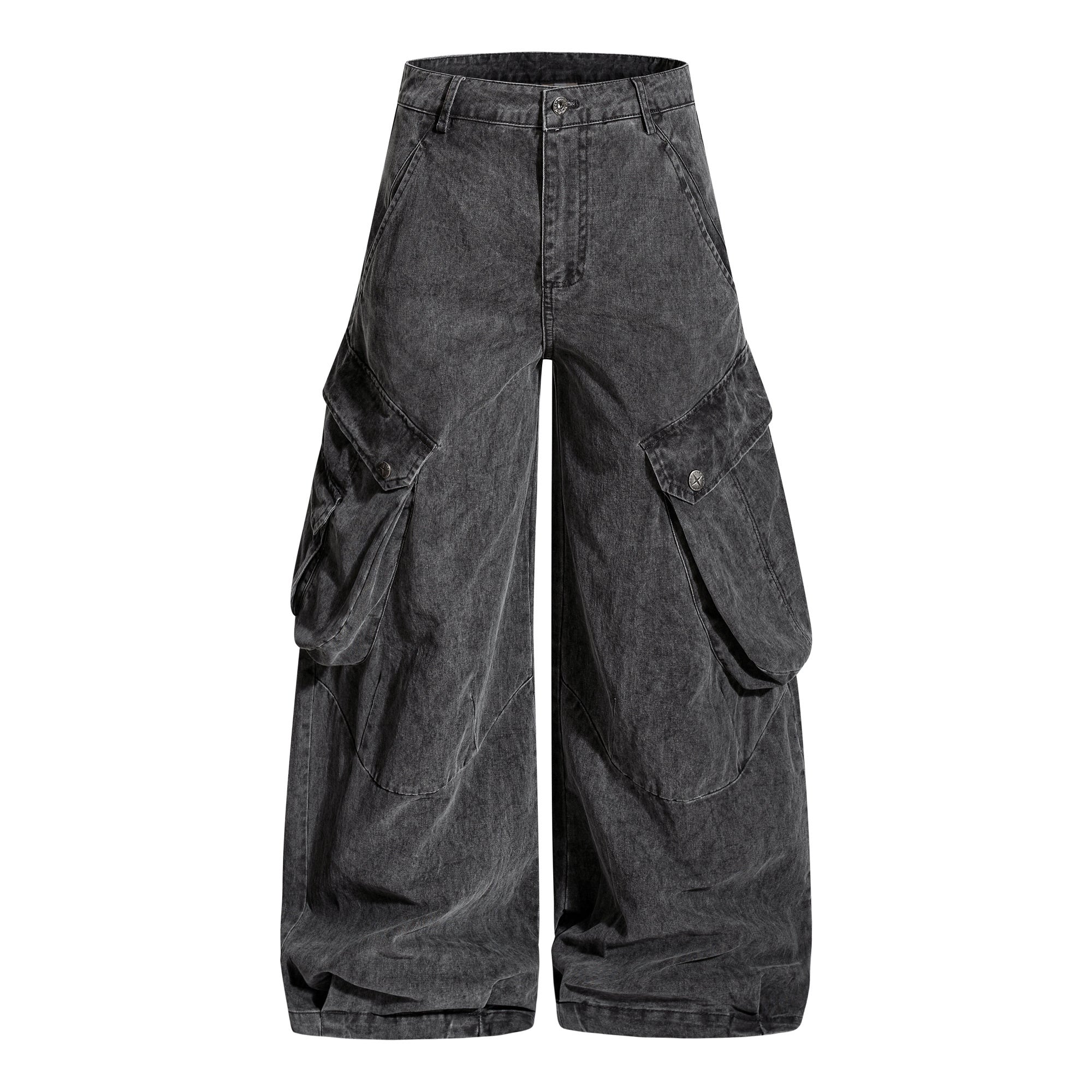 Omirad Washed Wide-Leg Cargo Pants | Heavy Cotton Streetwear