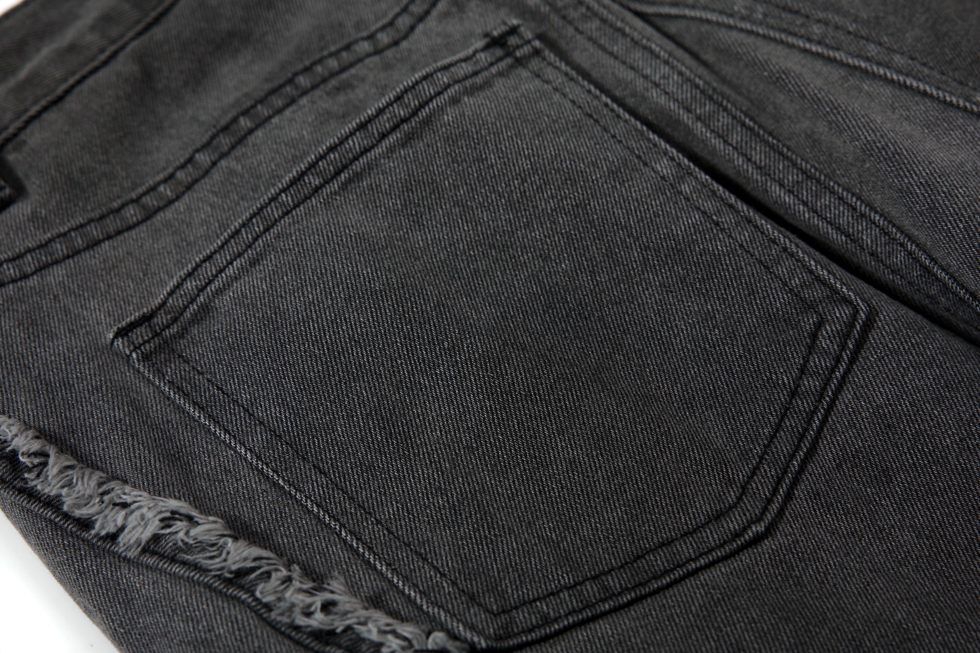 Omirad Washed Frayed Curved Cargo Jeans | Wide-Leg