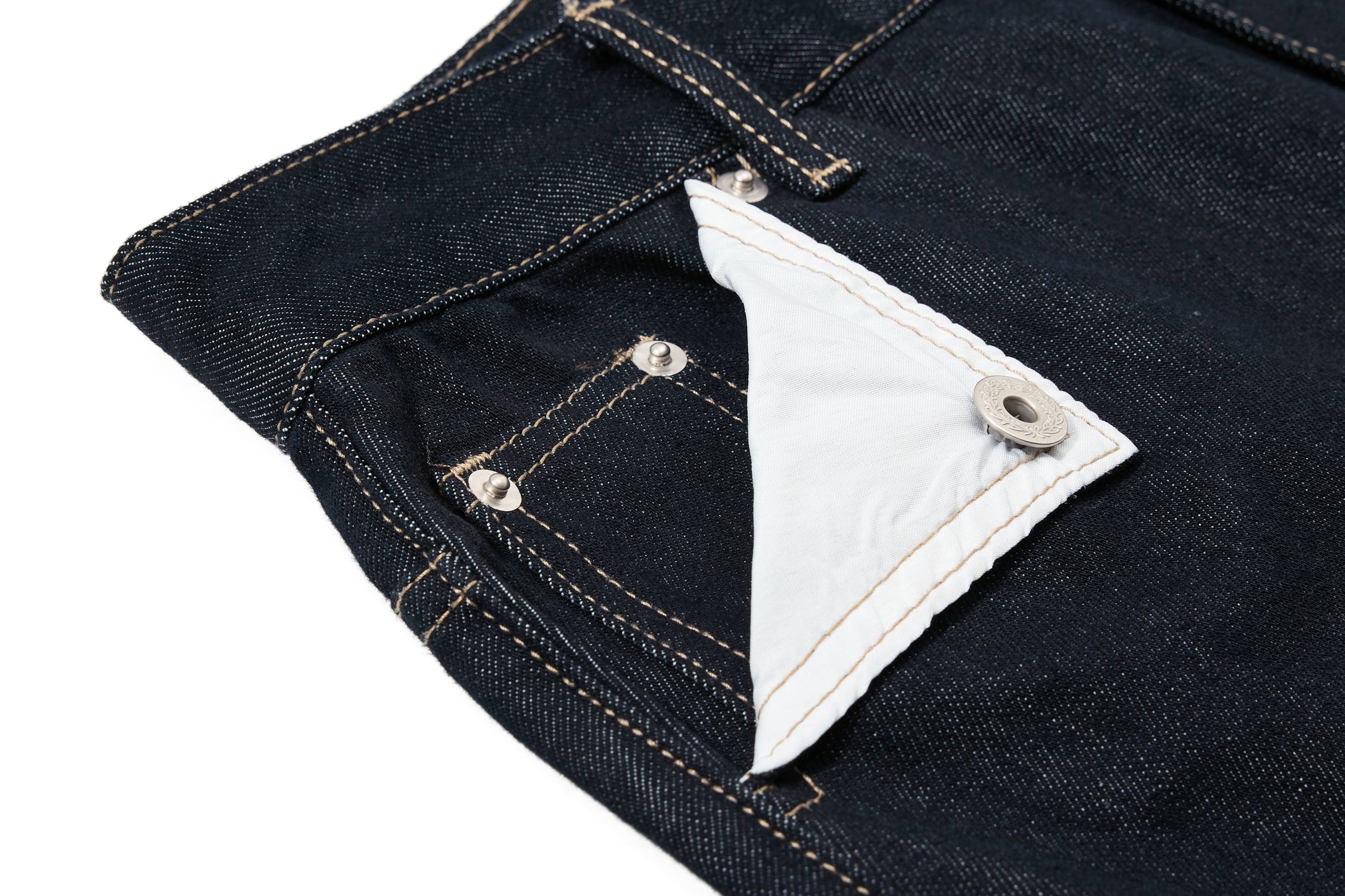 Omirad Buckle Detail Wide-Leg Dark Wash Denim Pants