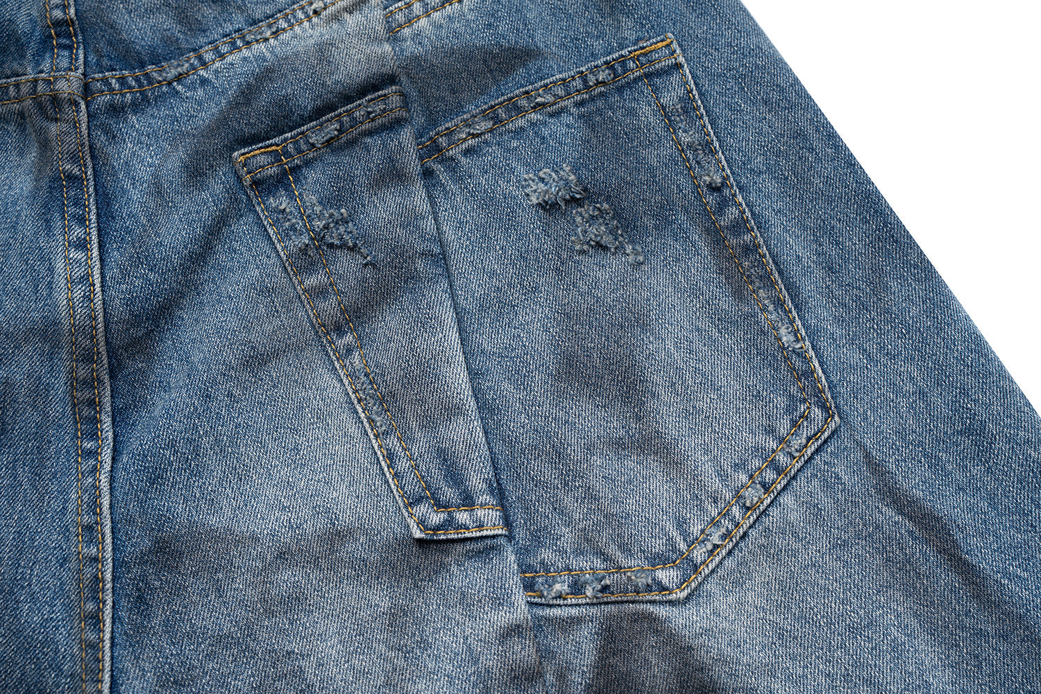 Omirad Distressed Fade Wide-Leg Denim Shorts | Streetwear