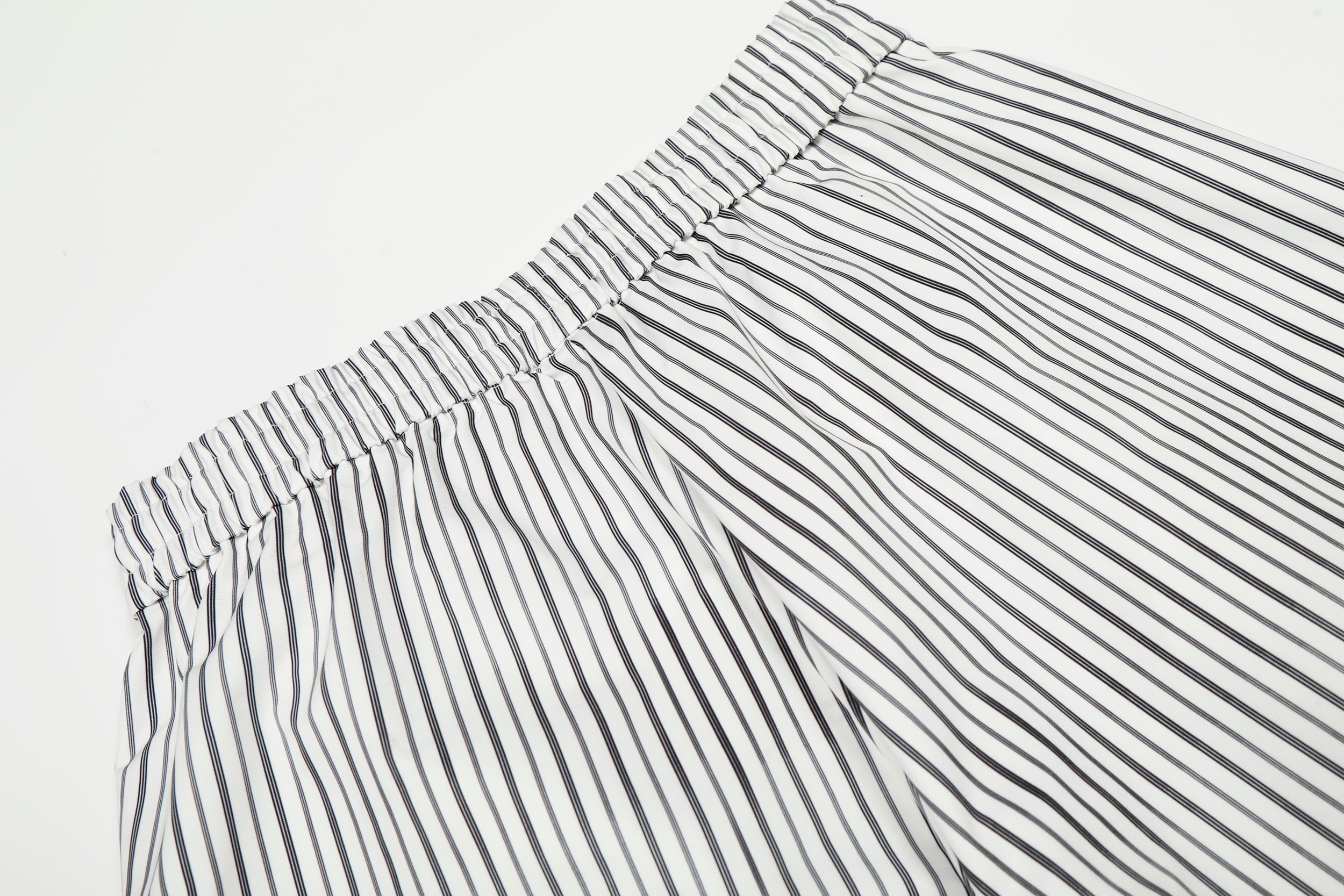 Striped Wide-Leg Relaxed Pants | Elastic Waist Lounge Trousers
