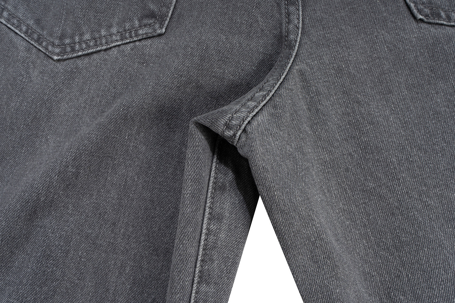 Omirad Button-Fly Washed Grey Denim Pants | Wide Leg