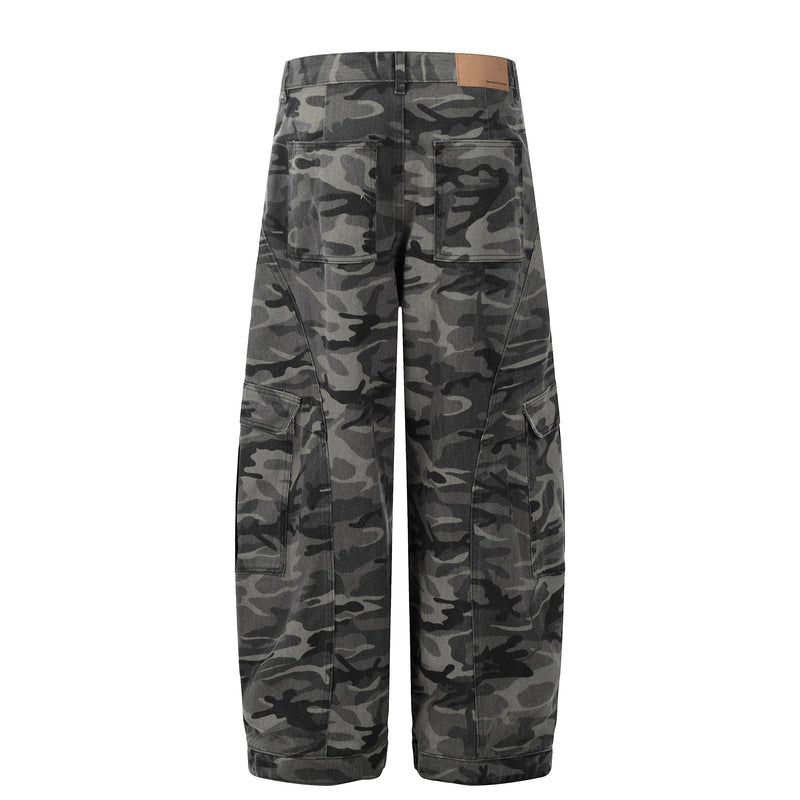 Omirad Shadow Camo Cargo Pants | Wide-Leg Streetwear