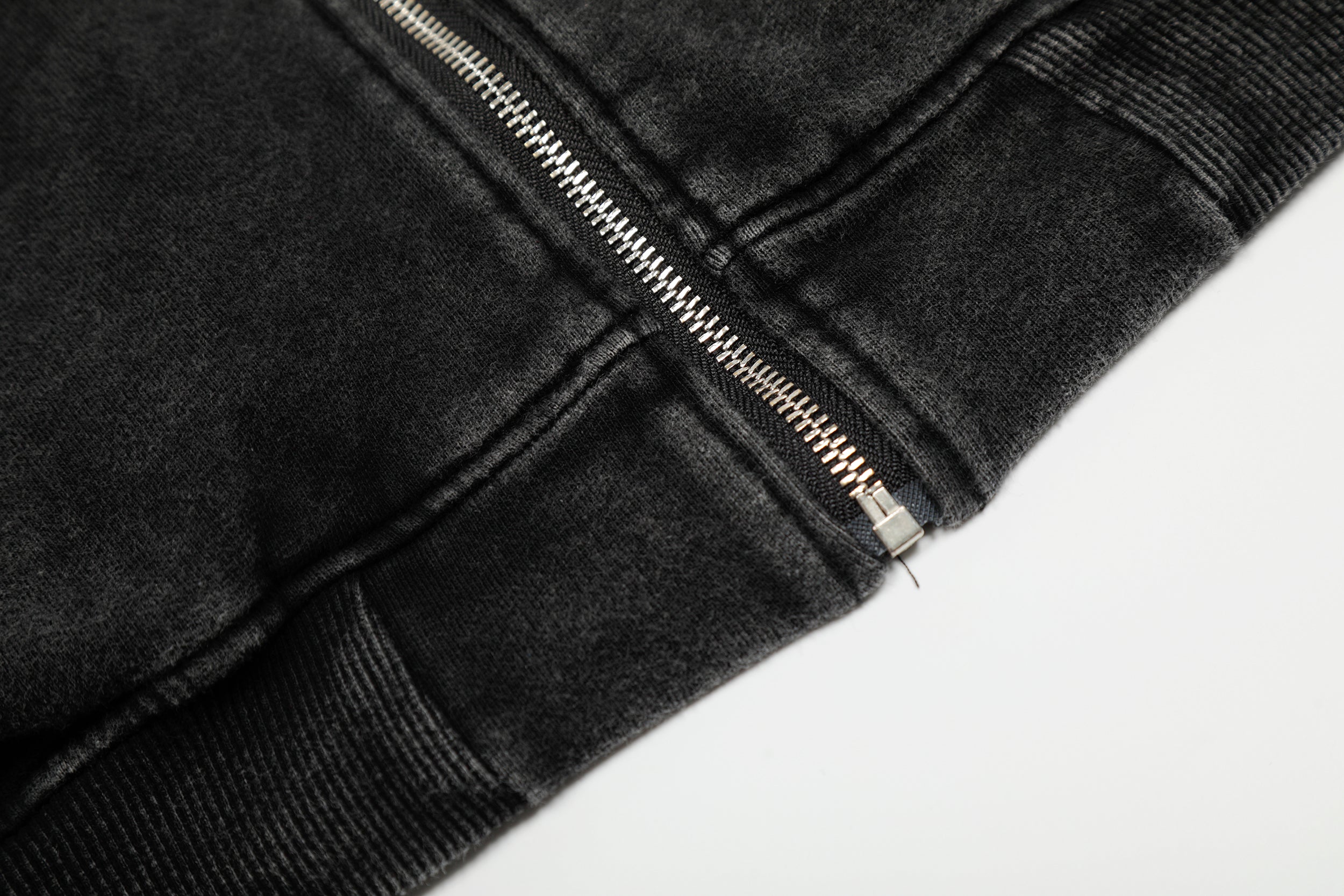 Asymmetric Zip Washed Hoodie Jacket | Streetwear Bomber