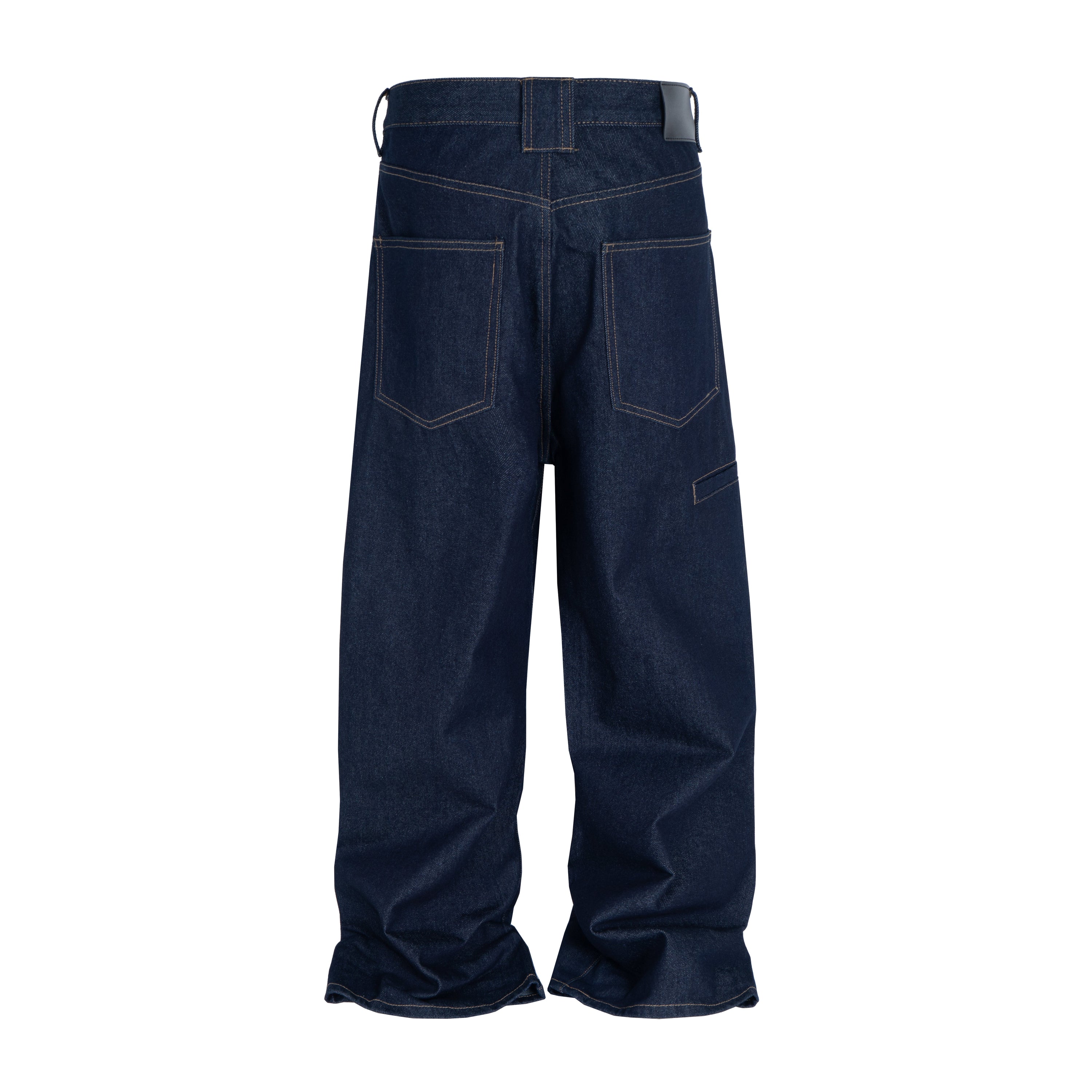 Omirad Curved-Cut Raw Indigo Denim Jeans | Barrel Fit