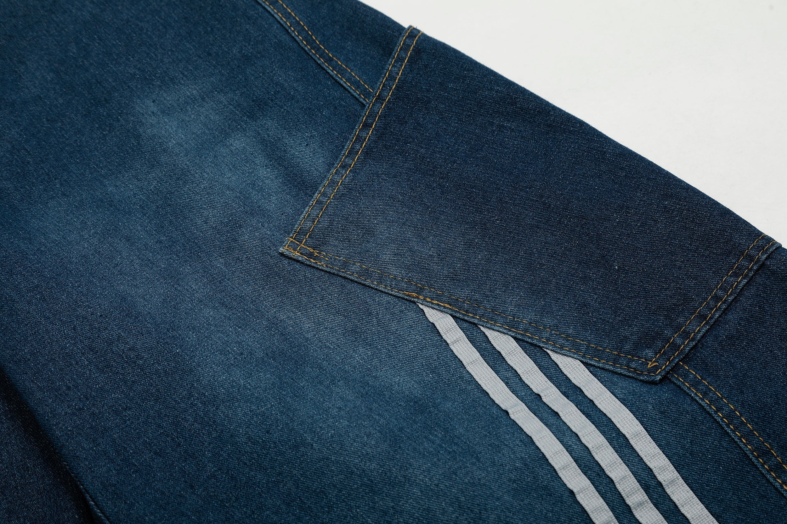 Omirad Stripe Panel Balloon Wide-Leg Denim Pants
