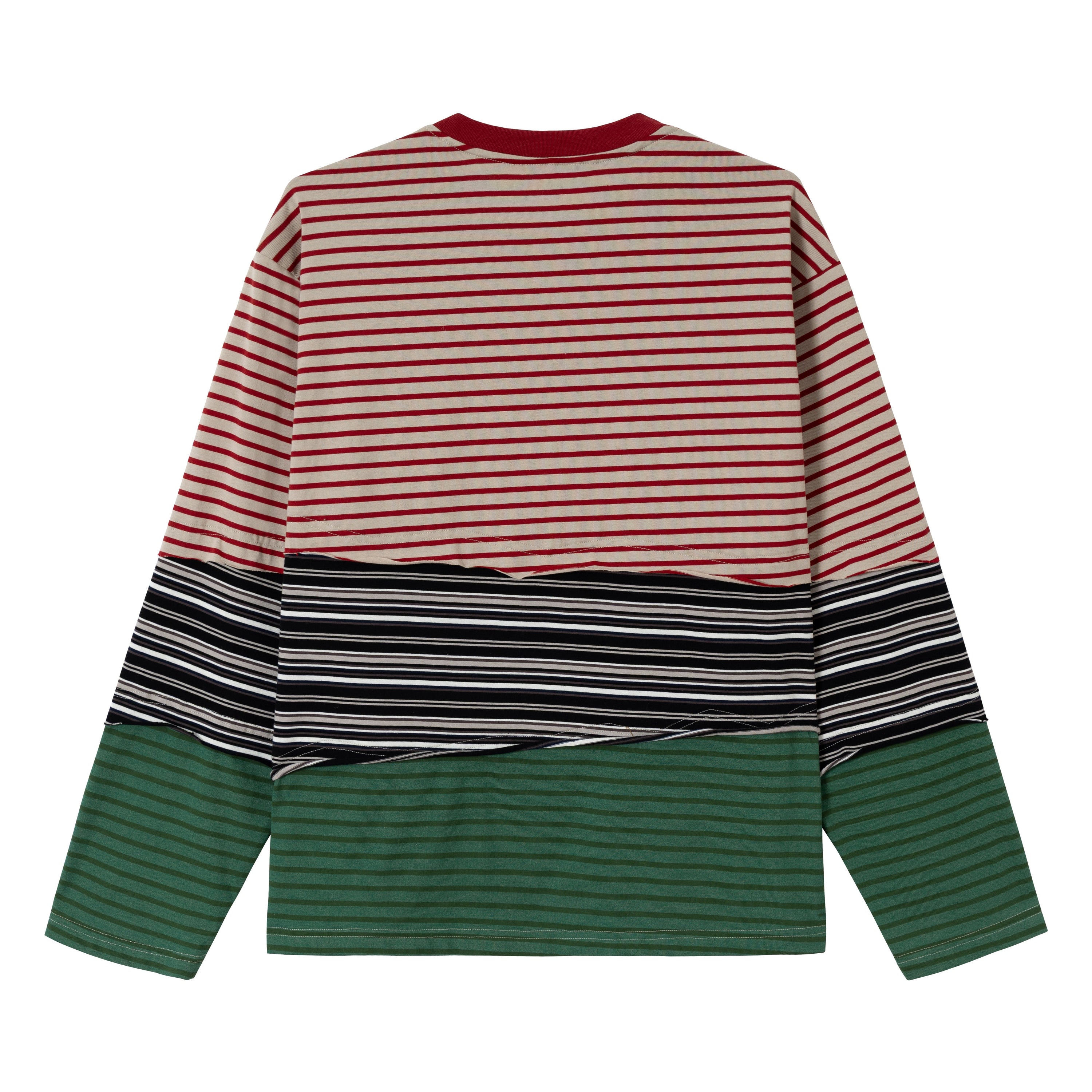 Color-Block Striped Long Sleeve Tee | Streetwear Cotton Top