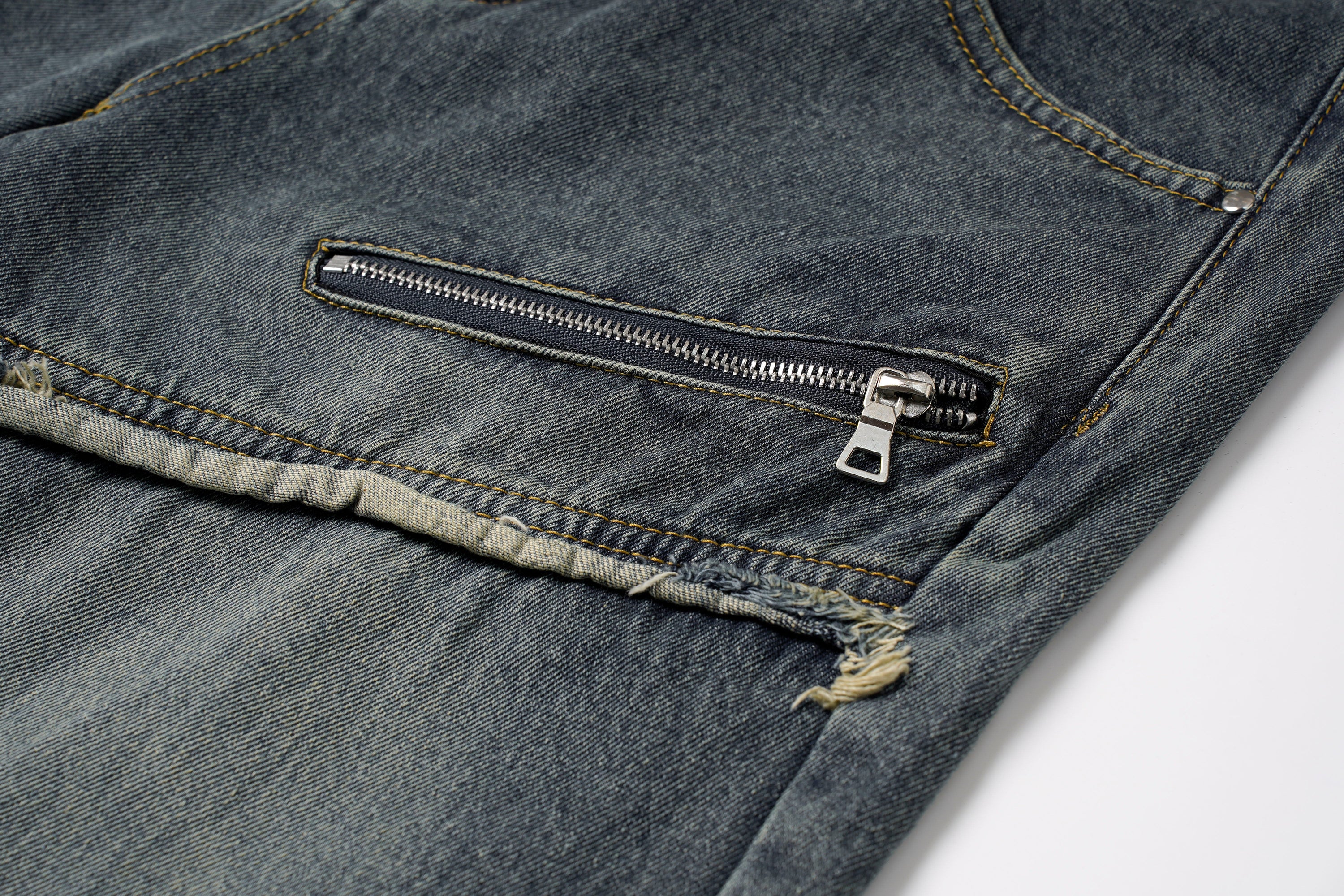 Spiral-Tear Grunge Wide-Leg Denim Jeans | Distressed Streetwear