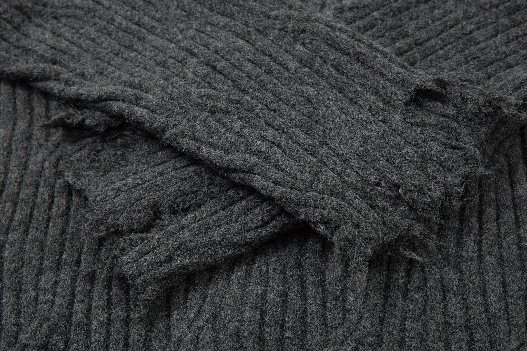 Distressed Ribbed Henley Knit Sweater | Grunge Streetwear