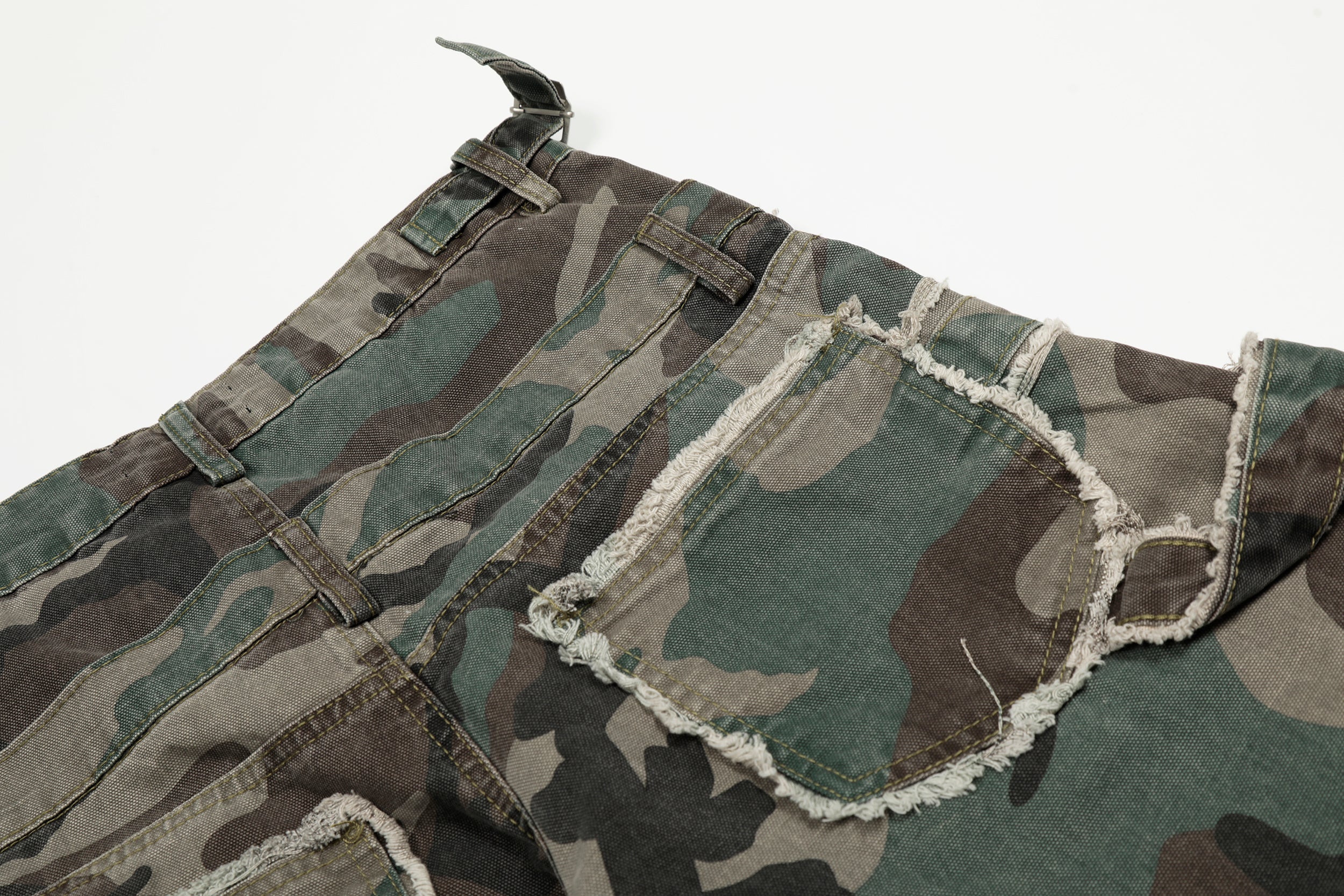 Omirad Double-Waist Camo Cargo Jeans | Wide-Leg Streetwear