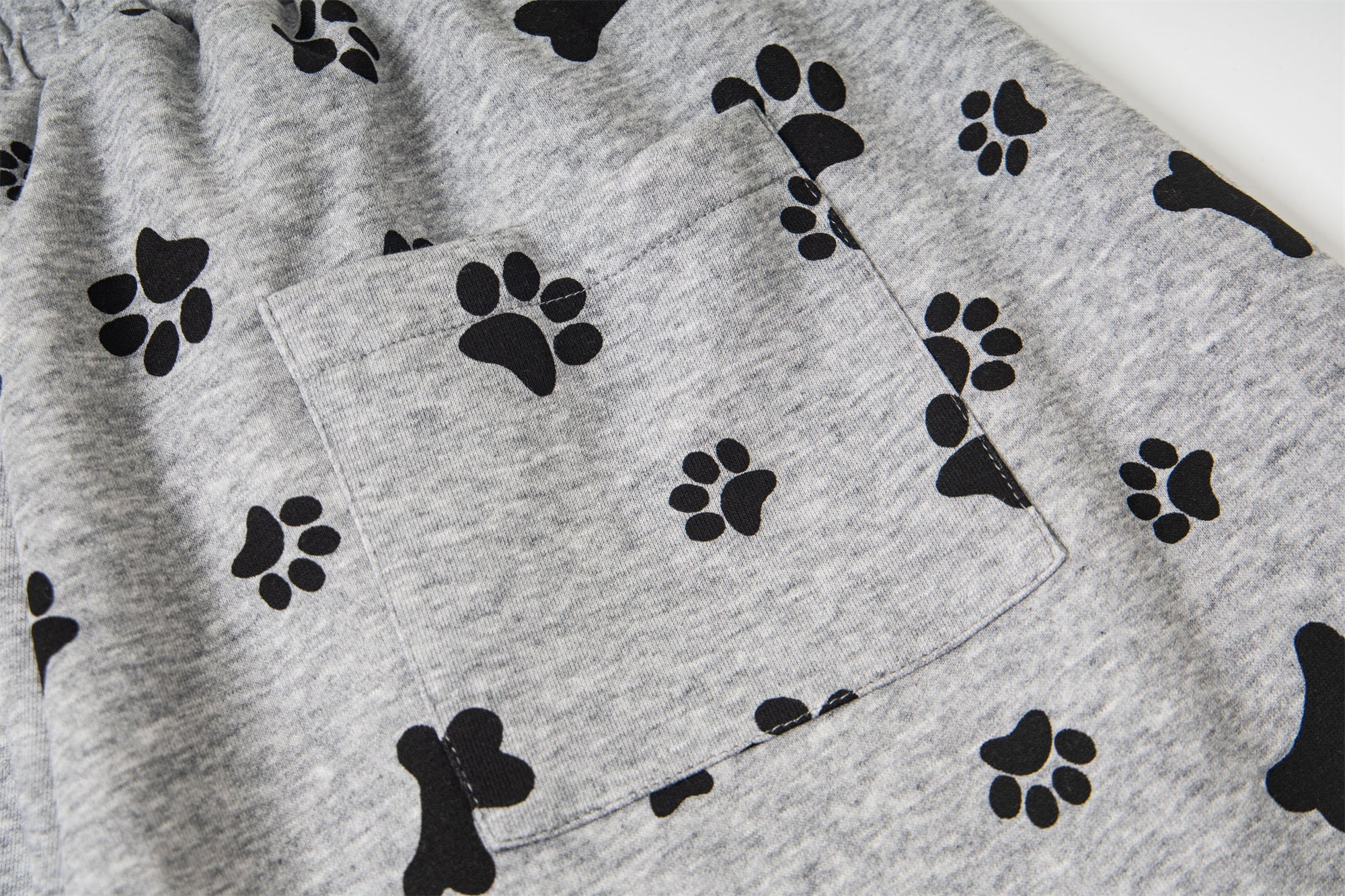 Paw Print Wide-Leg Lounge Pants | Dog Bone Streetwear Sweats