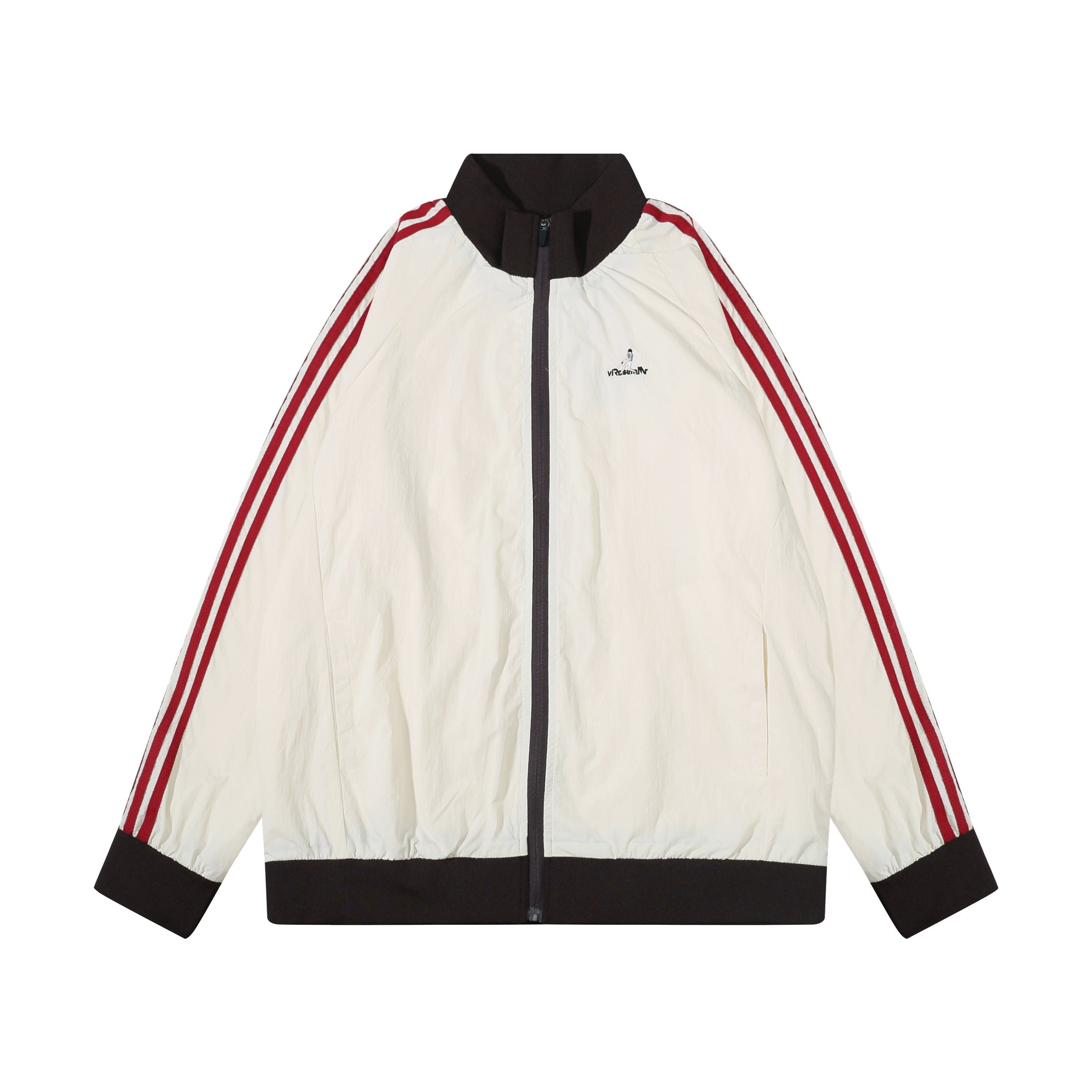 Omirad Retro Track Zip Jacket | Triple-Stripe Nylon Windbreaker