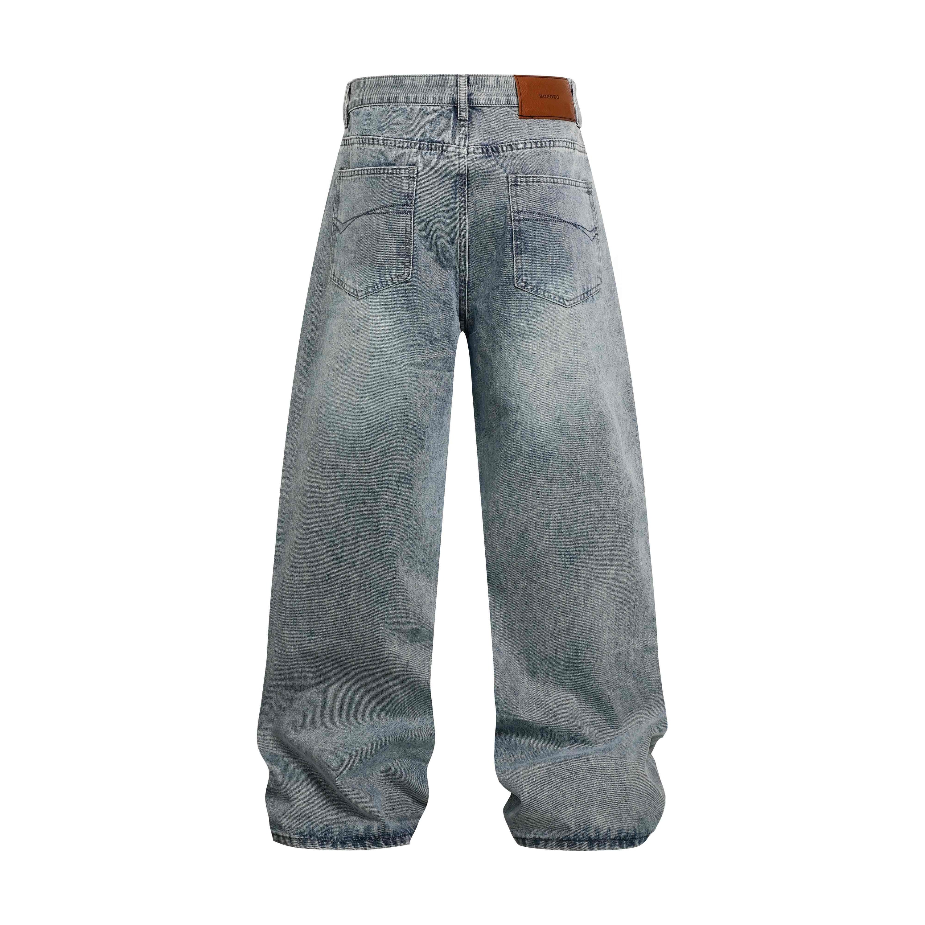 Stardust Wide-Leg Jeans | Rhinestone Washed Denim