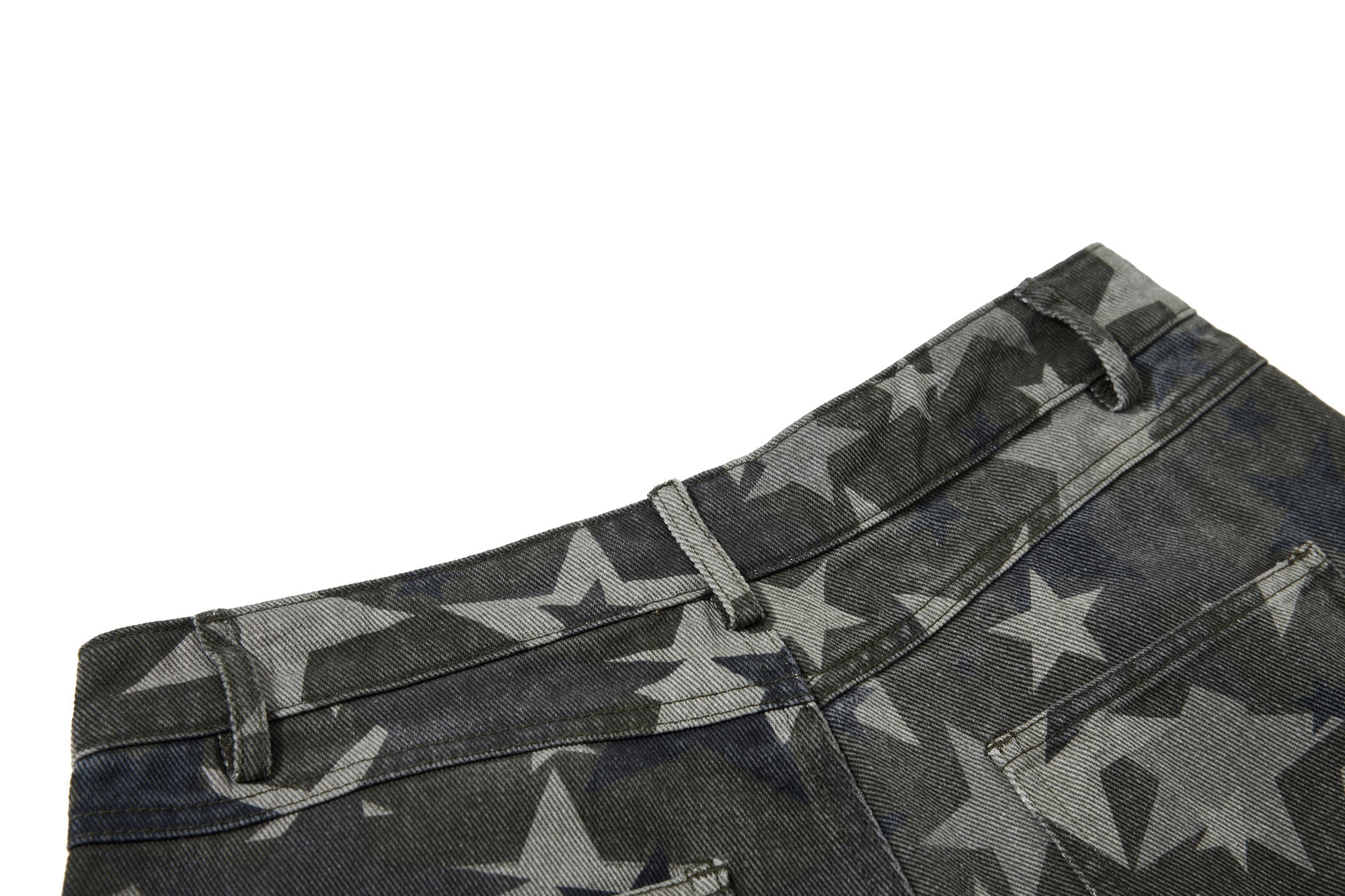 Omirad All-Star Barrel Leg Jeans | Vintage Wash Star Print Denim