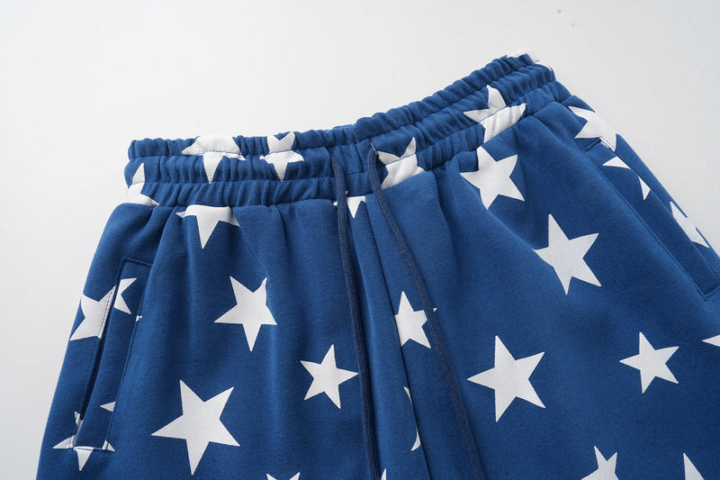 All-Over Star Print Wide-Leg Sweatpants | Streetwear Style