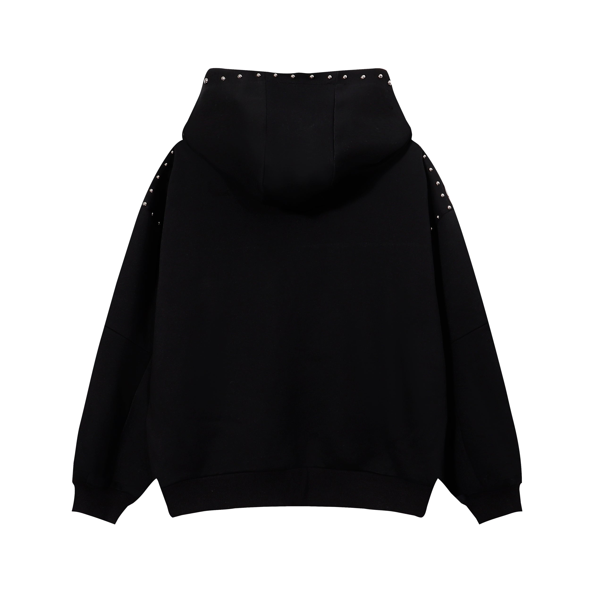 Omirad Studded Arc Zip Hoodie | Metal Stud Detail Streetwear