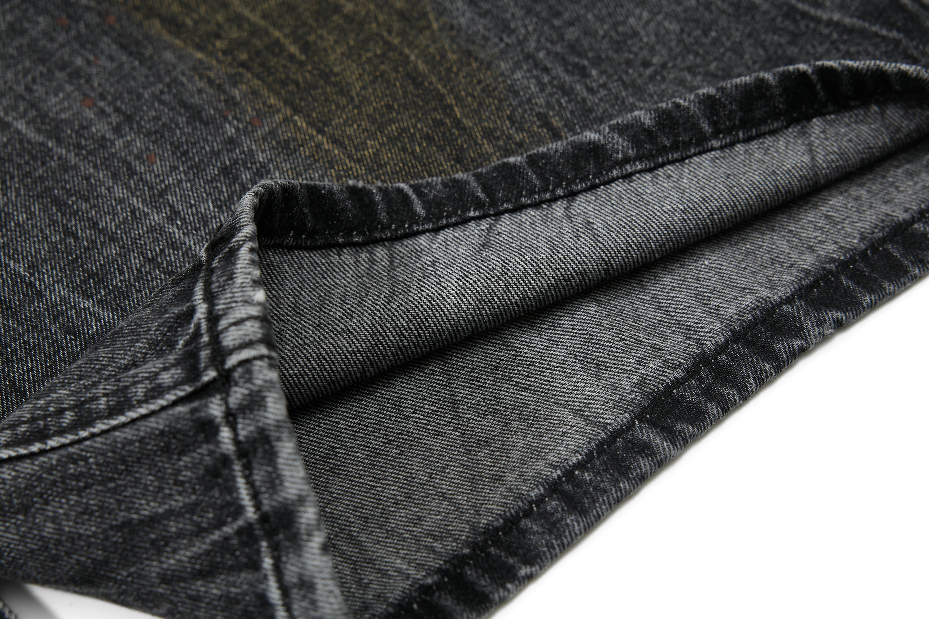 Omirad Vintage Washed Curved Wide-Leg Denim Pants