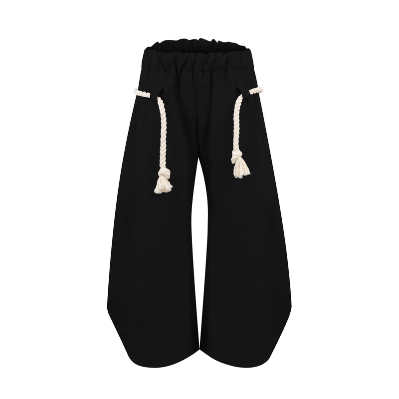 Rope Drawstring Barrel Pants | Wide-Leg Streetwear Trousers