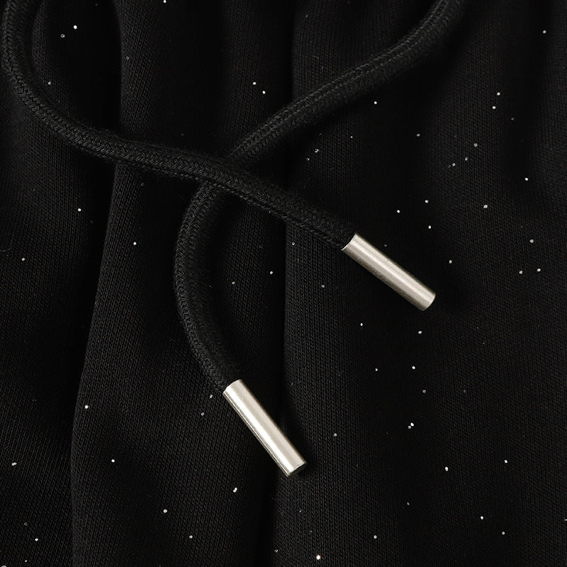 Speckled Wide-Leg Track Pants with Zippered Hems | Omirad