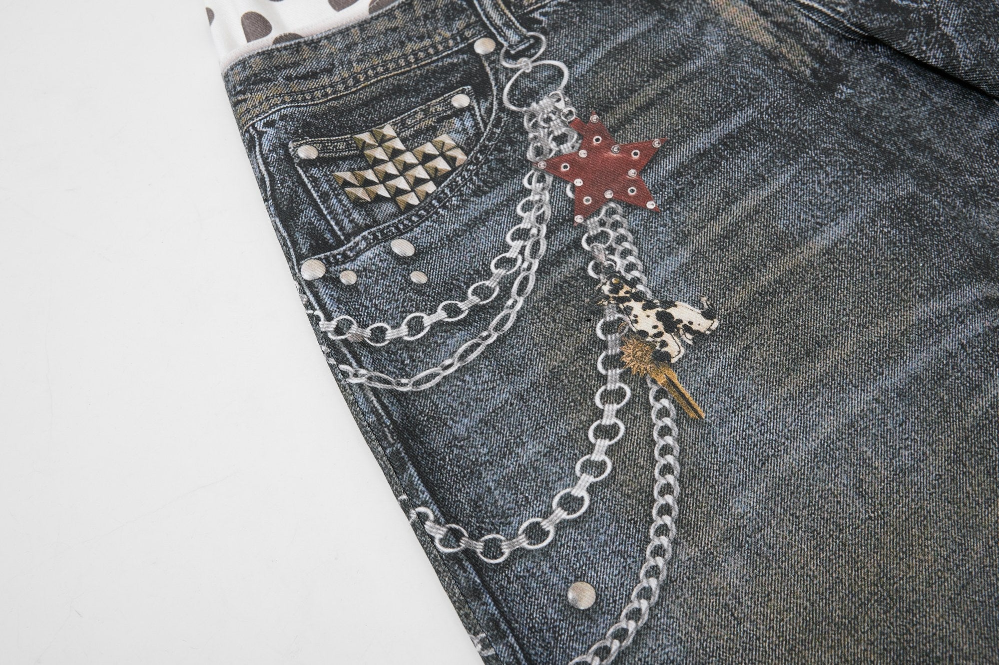 Layered Punk Denim Jorts | Wide-Leg Y2K Streetwear Shorts