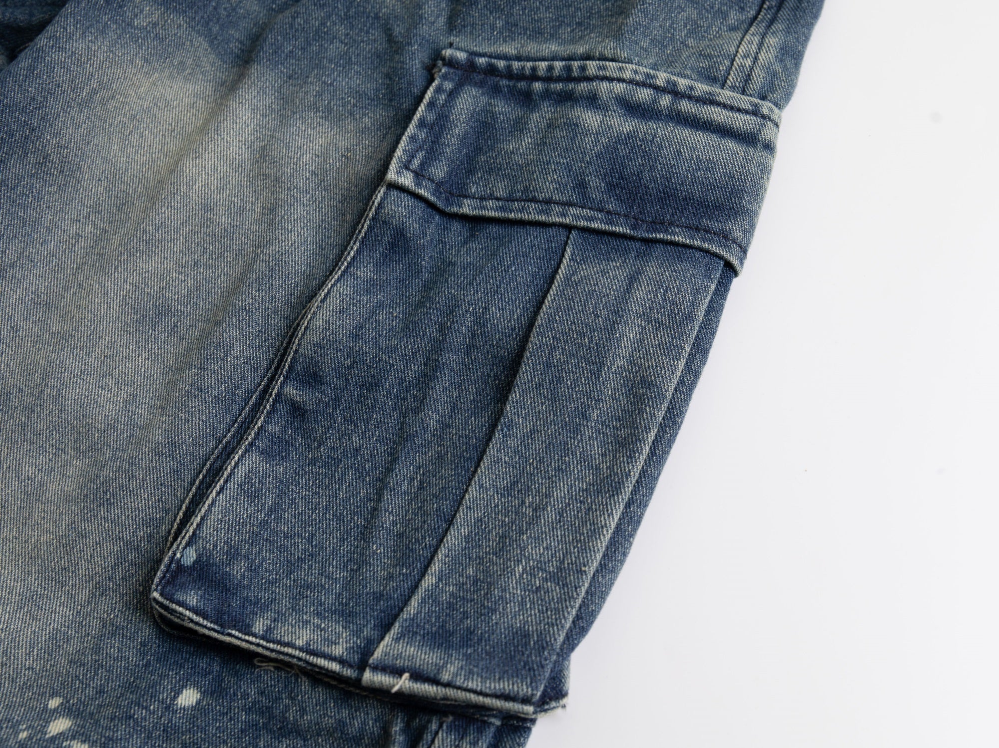 Omirad Vintage Cargo Denim Shorts | Distressed Wide Leg