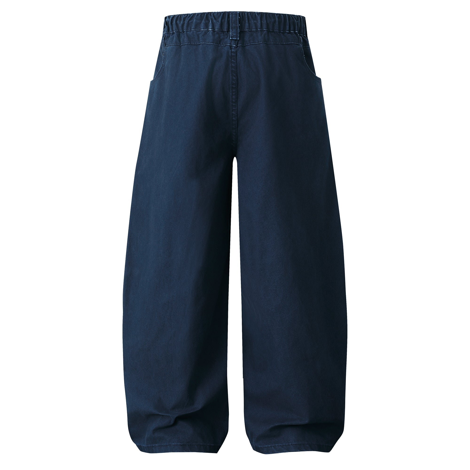 Wide-Leg Cotton Pants with Metal Ring Waist Detail
