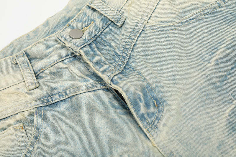 Omirad Creased-Wash Balloon Jeans | Wide Leg Denim