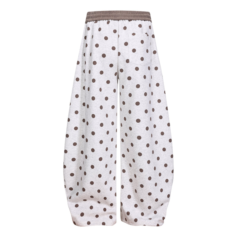 Y2K Graphic Polka Dot Wide-Leg Sweatpants | Omirad