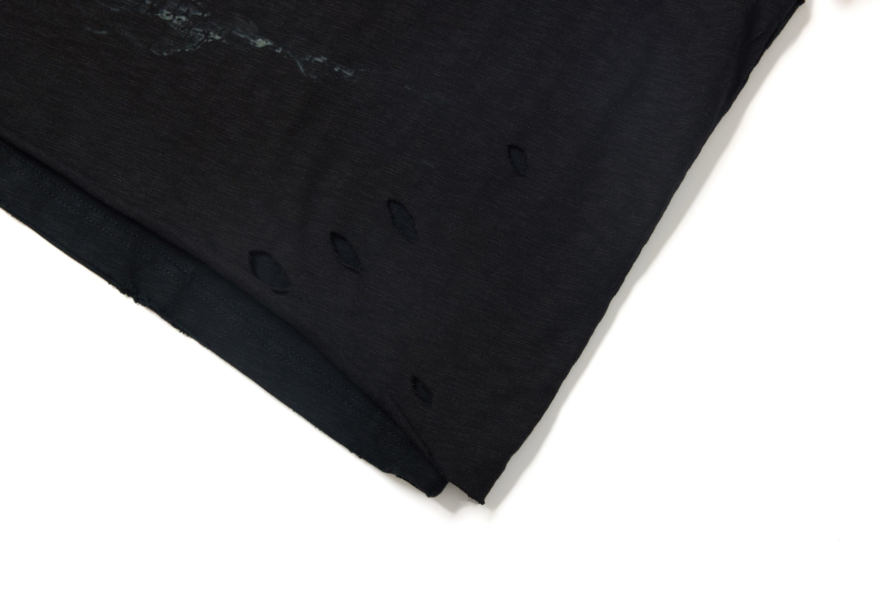 Minormode Distressed Layered Graphic Tee | Washed Black